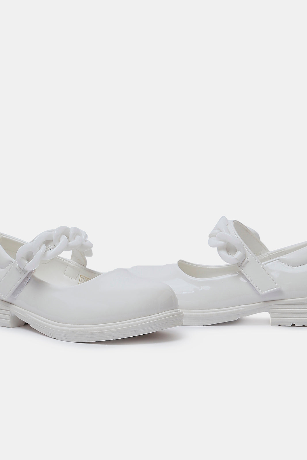 Redtag-Girls-White-Chain-Embellished-Ballerina-BESTSELLER,-Category:Shoes,-Colour:White,-Deals:New-In,-Filter:Girls-Footwear-(3-to-5-Yrs),-GIR-Shoes,-N/A,-New-In-GIR-FOO,-Non-Sale,-S23A,-Section:Girls-(0-to-14Yrs)-Girls-3 to 5 Years