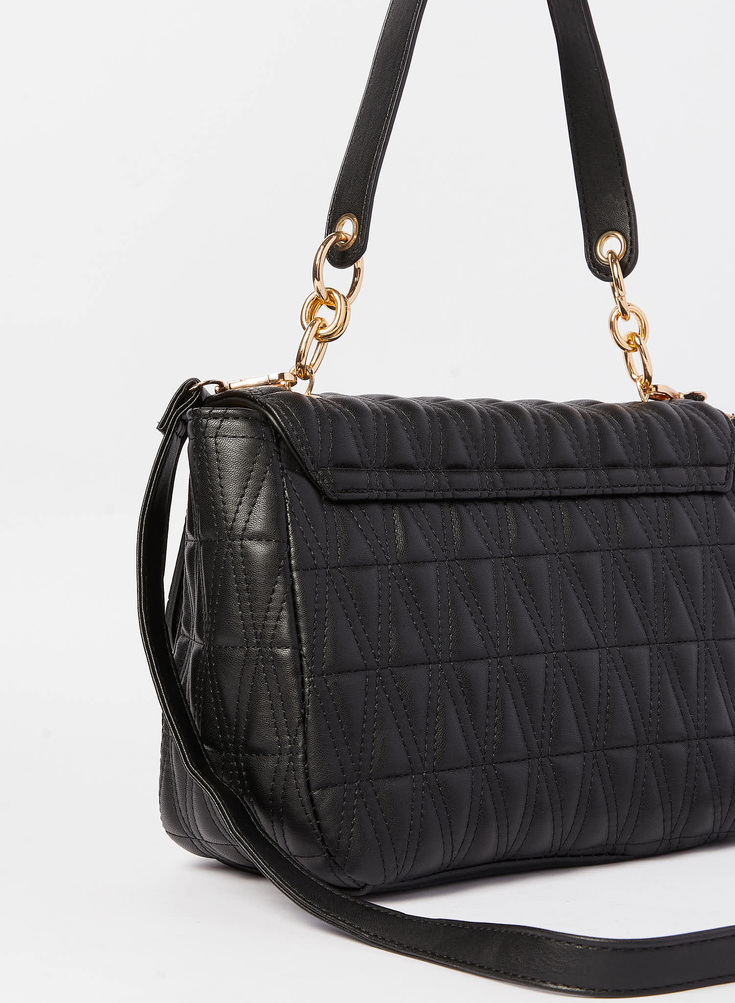 Redtag-Black-Quilting-Day-Bag-Category:Bags,-Colour:Black,-Dept:Ladieswear,-Filter:Women's-Accessories,-New-In,-New-In-Women-ACC,-Non-Sale,-S23A,-Section:Women,-Women-Bags-Women-