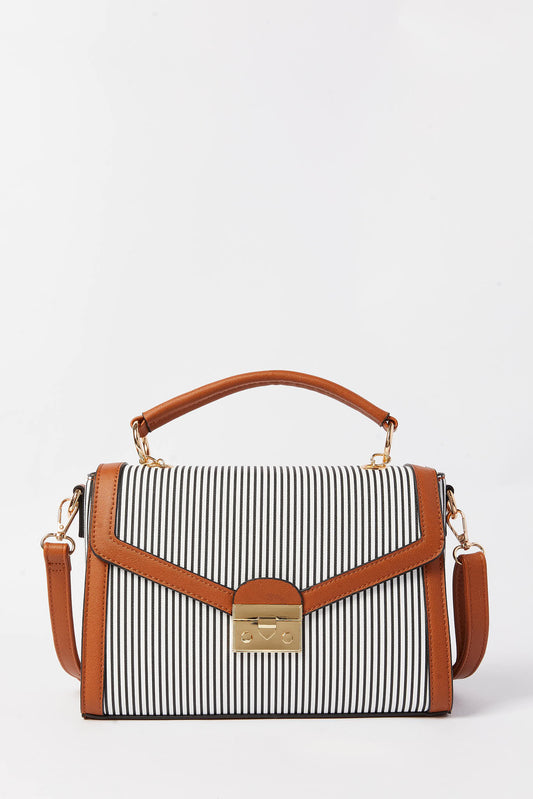 Redtag-White-And-Black-Nautical-Stripes-Day-Bag-Category:Bags,-Colour:Assorted,-Dept:Ladieswear,-Filter:Women's-Accessories,-New-In,-New-In-Women-ACC,-Non-Sale,-S23A,-Section:Women,-Women-Bags-Women-