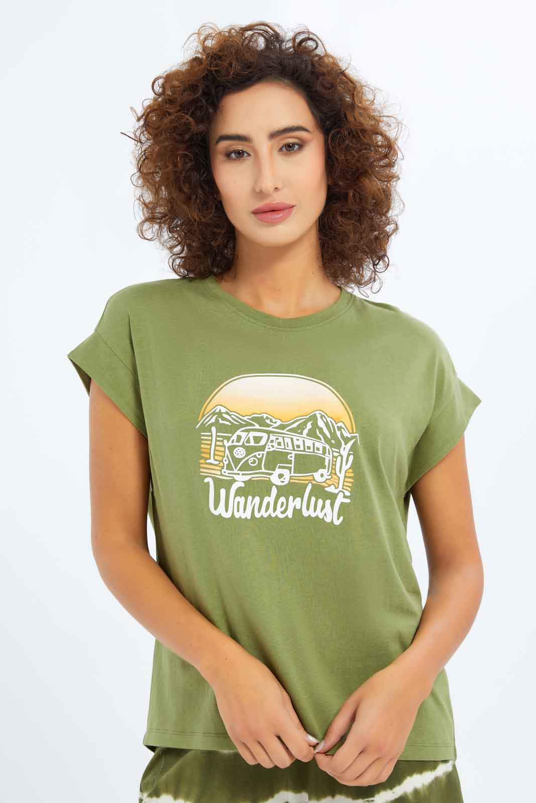 Redtag-Women-Green-Tie-&-Dye-Short-Sleeves-Pajama-Set-Category:Pyjama-Sets,-Colour:Green,-Deals:New-In,-Dept:Ladieswear,-Filter:Women's-Clothing,-New-In-Women-APL,-Non-Sale,-S23A,-Section:Women,-Women-Pyjama-Sets--