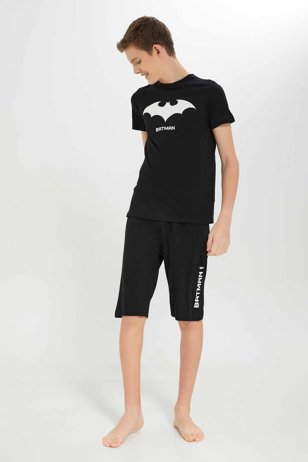 Redtag-Boys-Black-Batman-Nightsuit-BSR-Pyjama-Sets,-Category:Pyjama-Sets,-Colour:Black,-Deals:New-In,-Dept:Boys,-Filter:Senior-Boys-(8-to-14-Yrs),-New-In-BSR-APL,-Non-Sale,-S23A,-Section:Boys-(0-to-14Yrs)-Senior-Boys-9 to 14 Years