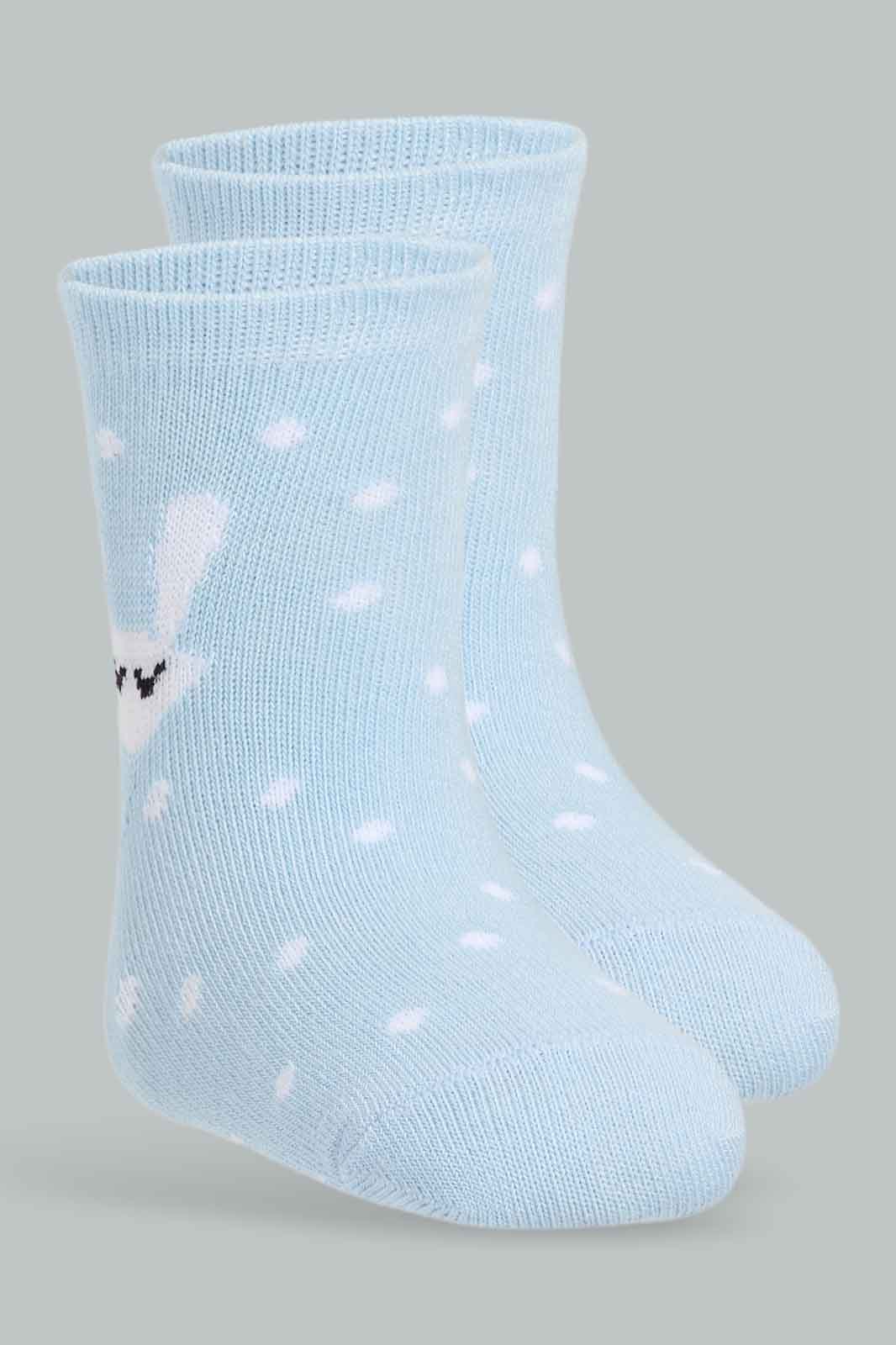 Redtag-Girls-4-Pack-Pink-And-Bule-365,-Category:Socks,-Colour:Apricot,-Deals:New-In,-Filter:Infant-Girls-(3-to-24-Mths),-ING-Socks,-New-In-ING-APL,-Non-Sale,-Section:Girls-(0-to-14Yrs)-Infant-Girls-3 to 24 Months