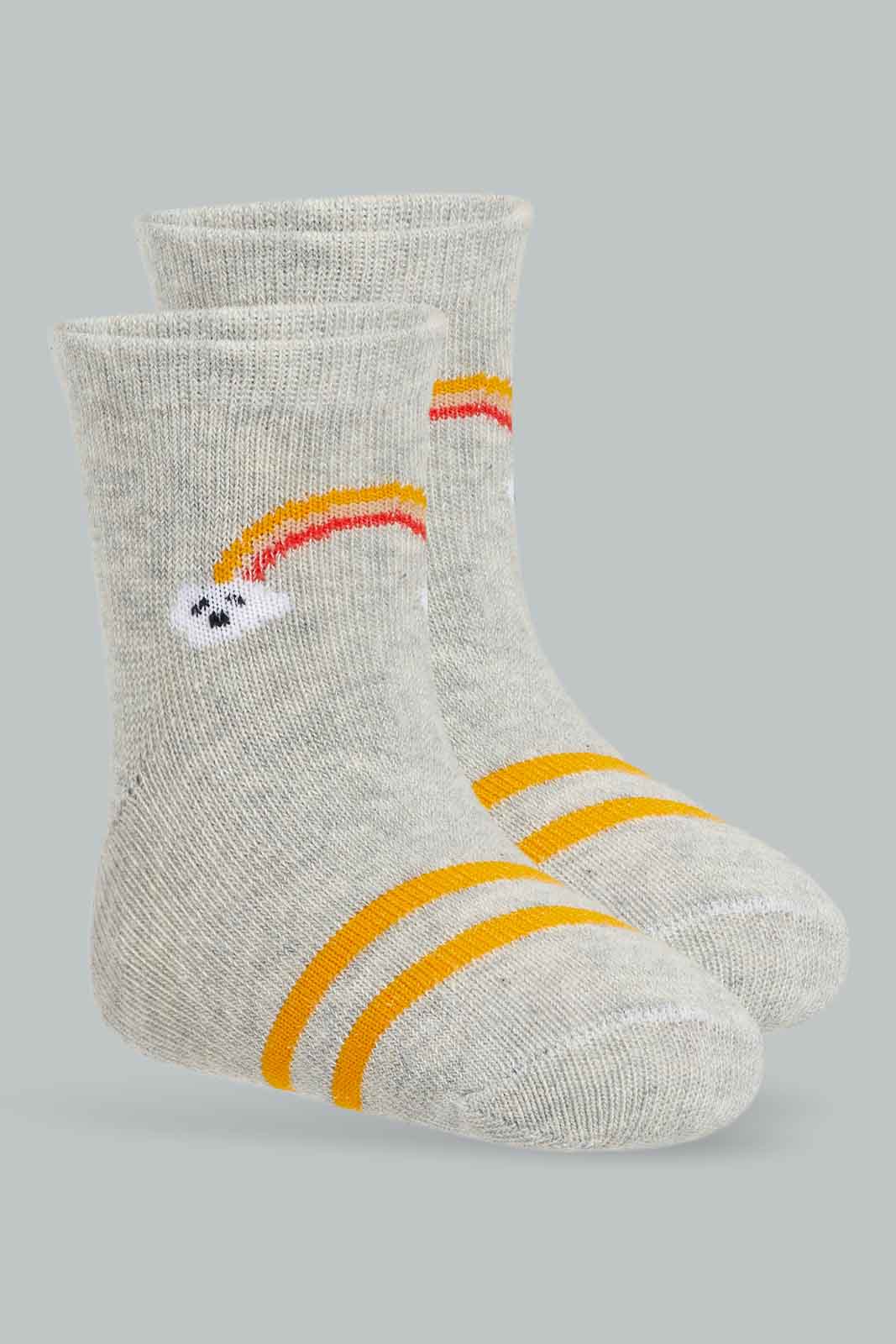 Redtag-Girls-4-Pack-Grey-And-White-365,-Category:Socks,-Colour:Grey,-Deals:New-In,-Filter:Infant-Girls-(3-to-24-Mths),-ING-Socks,-New-In-ING-APL,-Non-Sale,-Section:Girls-(0-to-14Yrs)-Infant-Girls-3 to 24 Months
