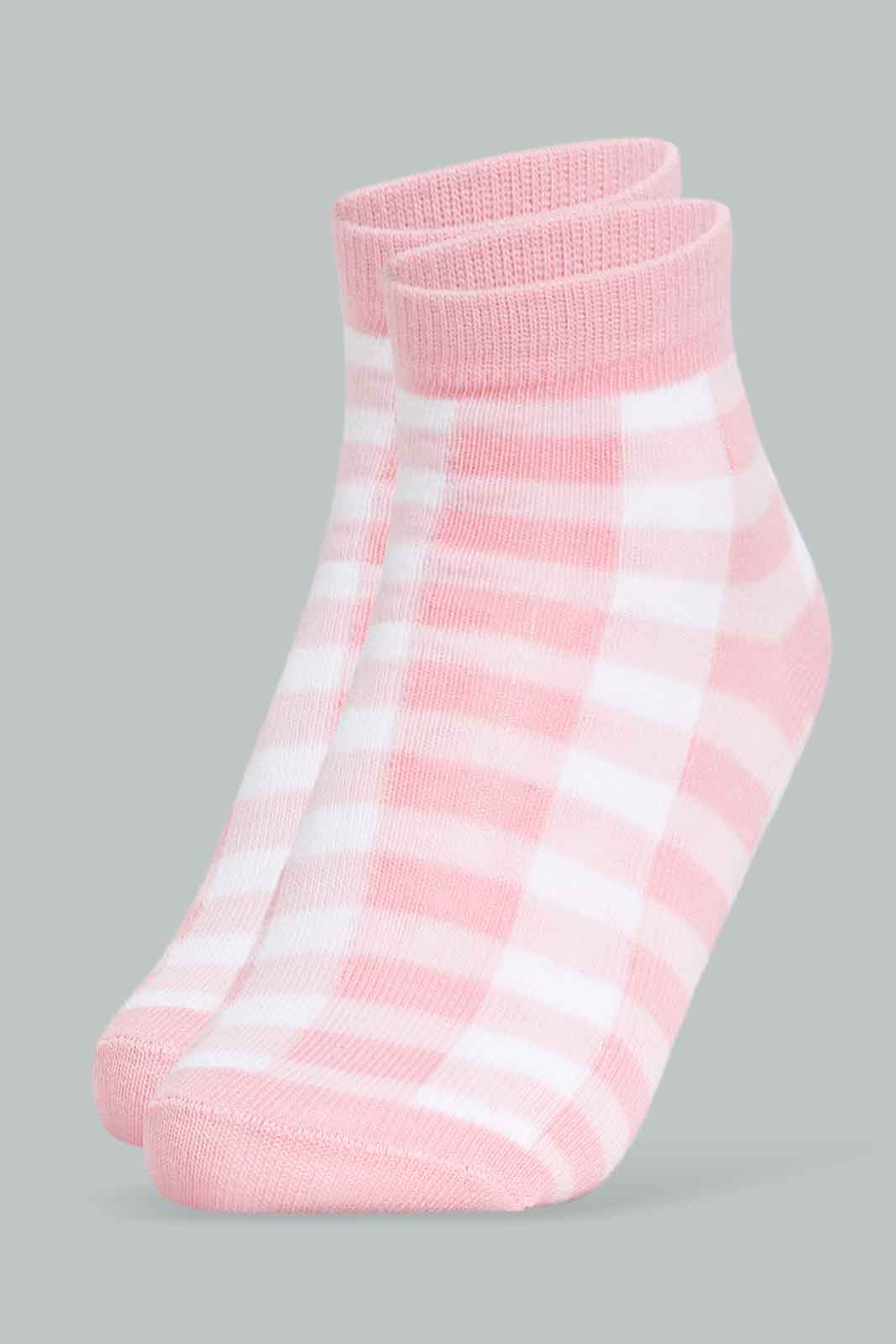 Redtag-Girls-Pink-Pack-Of-2-Ankle-Sock--Check/-Solid-365,-Category:Socks,-Colour:Apricot,-Deals:New-In,-Filter:Senior-Girls-(8-to-14-Yrs),-GSR-Socks,-New-In-GSR-APL,-Non-Sale,-Section:Girls-(0-to-14Yrs)-Senior-Girls-9 to 14 Years