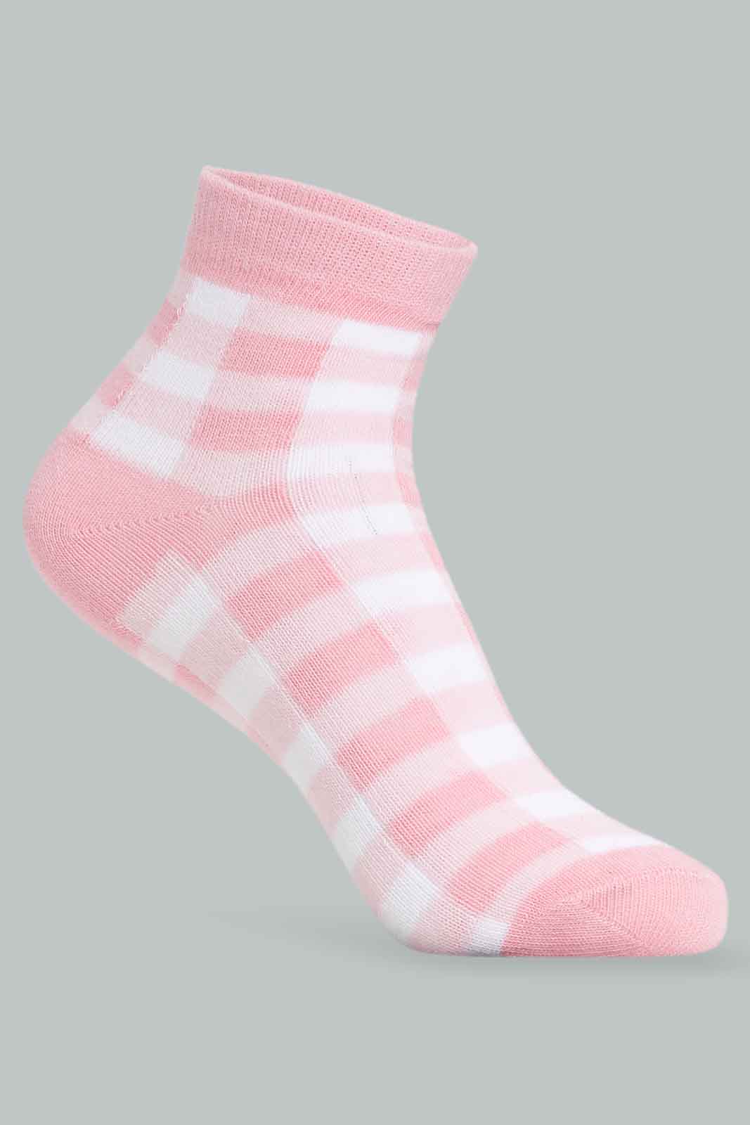 Redtag-Girls-Pink-Pack-Of-2-Ankle-Sock--Check/-Solid-365,-Category:Socks,-Colour:Apricot,-Deals:New-In,-Filter:Senior-Girls-(8-to-14-Yrs),-GSR-Socks,-New-In-GSR-APL,-Non-Sale,-Section:Girls-(0-to-14Yrs)-Senior-Girls-9 to 14 Years