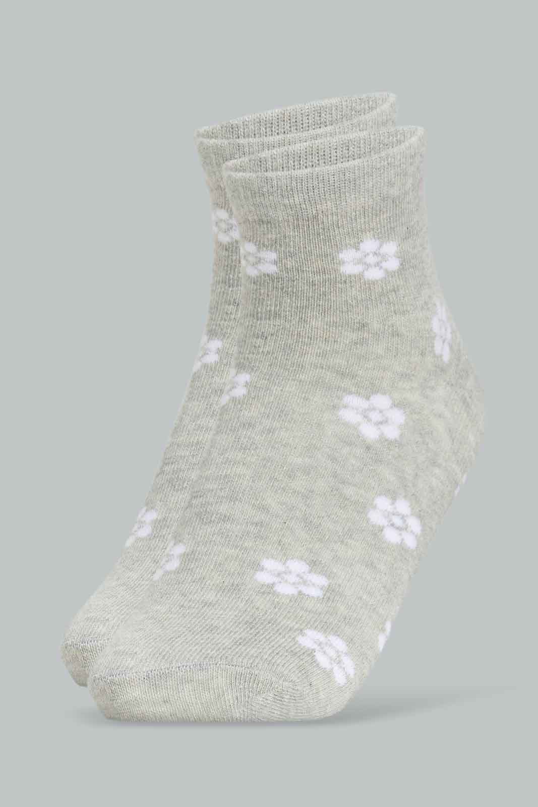 Redtag-Girls-Flower-Print-Ankle-Sock--White-And-Grey/-Pink/-Pink-And-Print-365,-Category:Socks,-Colour:Assorted,-Deals:New-In,-Filter:Girls-(2-to-8-Yrs),-GIR-Socks,-New-In-GIR-APL,-Non-Sale,-Section:Girls-(0-to-14Yrs)-Girls-2 to 8 Years