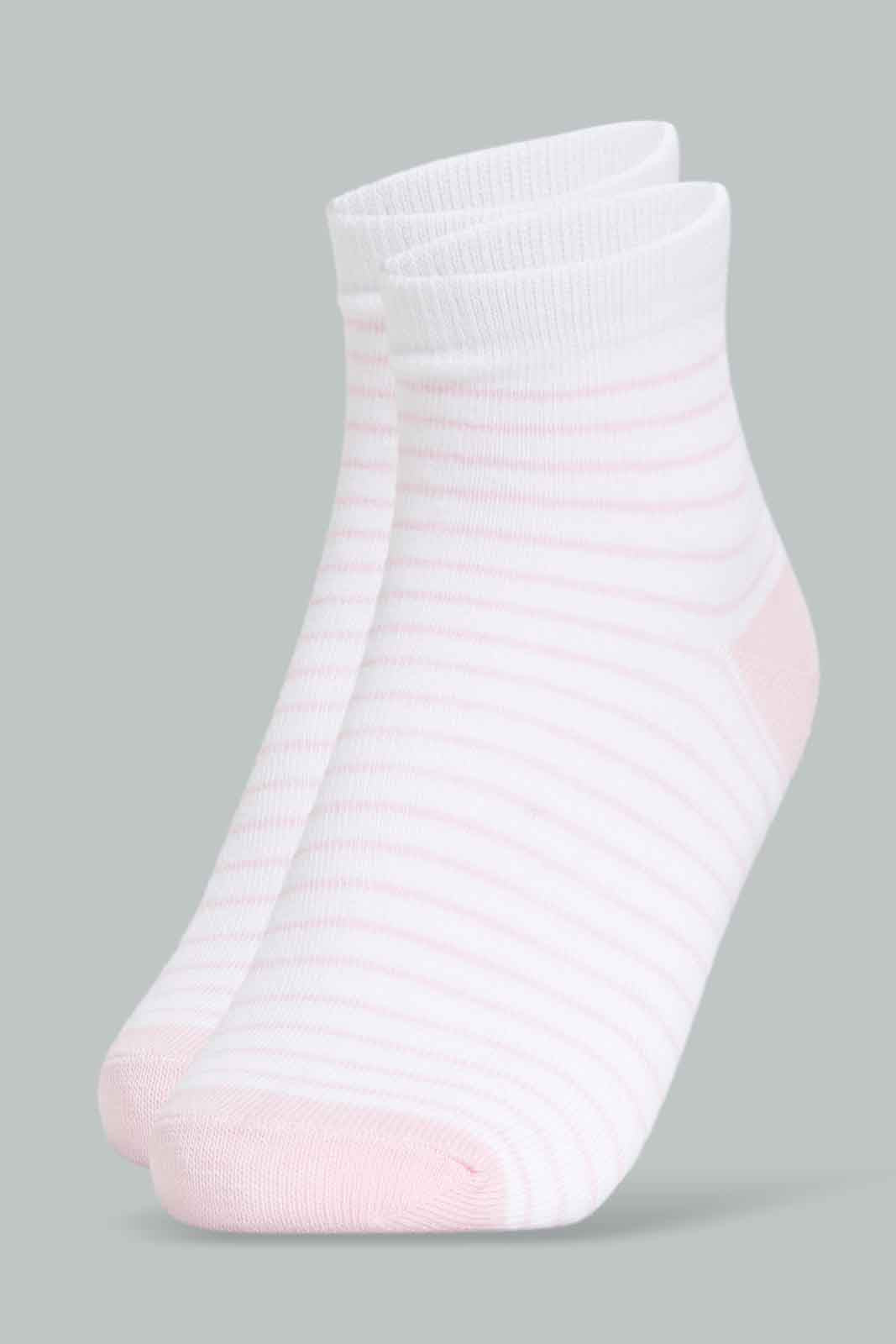 Redtag-Girls-Pink-Pack-Of-3-Ankle-Sock--Check/-Solid/-Stripe-365,-Category:Socks,-Colour:Apricot,-Deals:New-In,-Filter:Girls-(2-to-8-Yrs),-GIR-Socks,-New-In-GIR-APL,-Non-Sale,-Section:Girls-(0-to-14Yrs)-Girls-2 to 8 Years