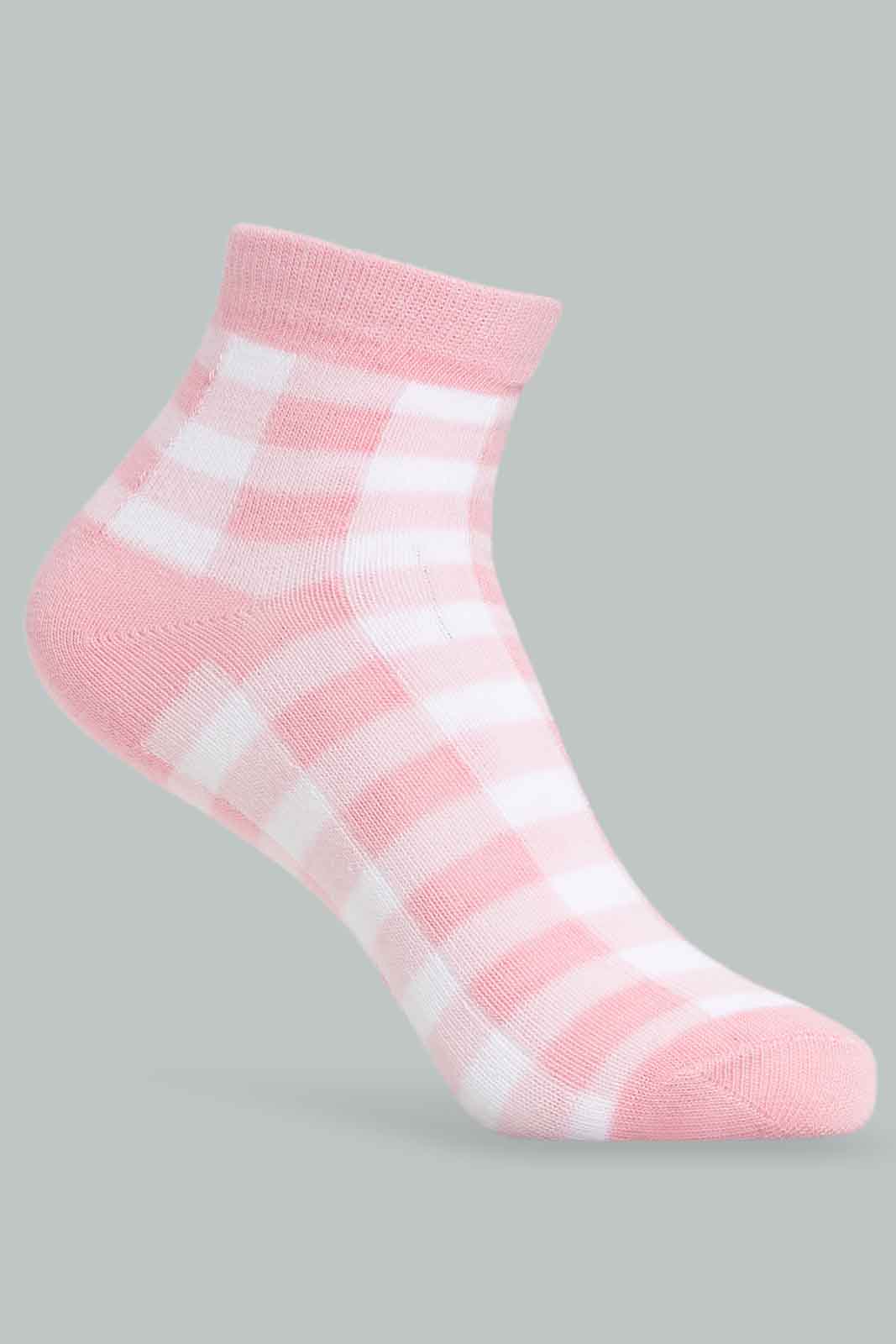 Redtag-Girls-Pink-Pack-Of-3-Ankle-Sock--Check/-Solid/-Stripe-365,-Category:Socks,-Colour:Apricot,-Deals:New-In,-Filter:Girls-(2-to-8-Yrs),-GIR-Socks,-New-In-GIR-APL,-Non-Sale,-Section:Girls-(0-to-14Yrs)-Girls-2 to 8 Years
