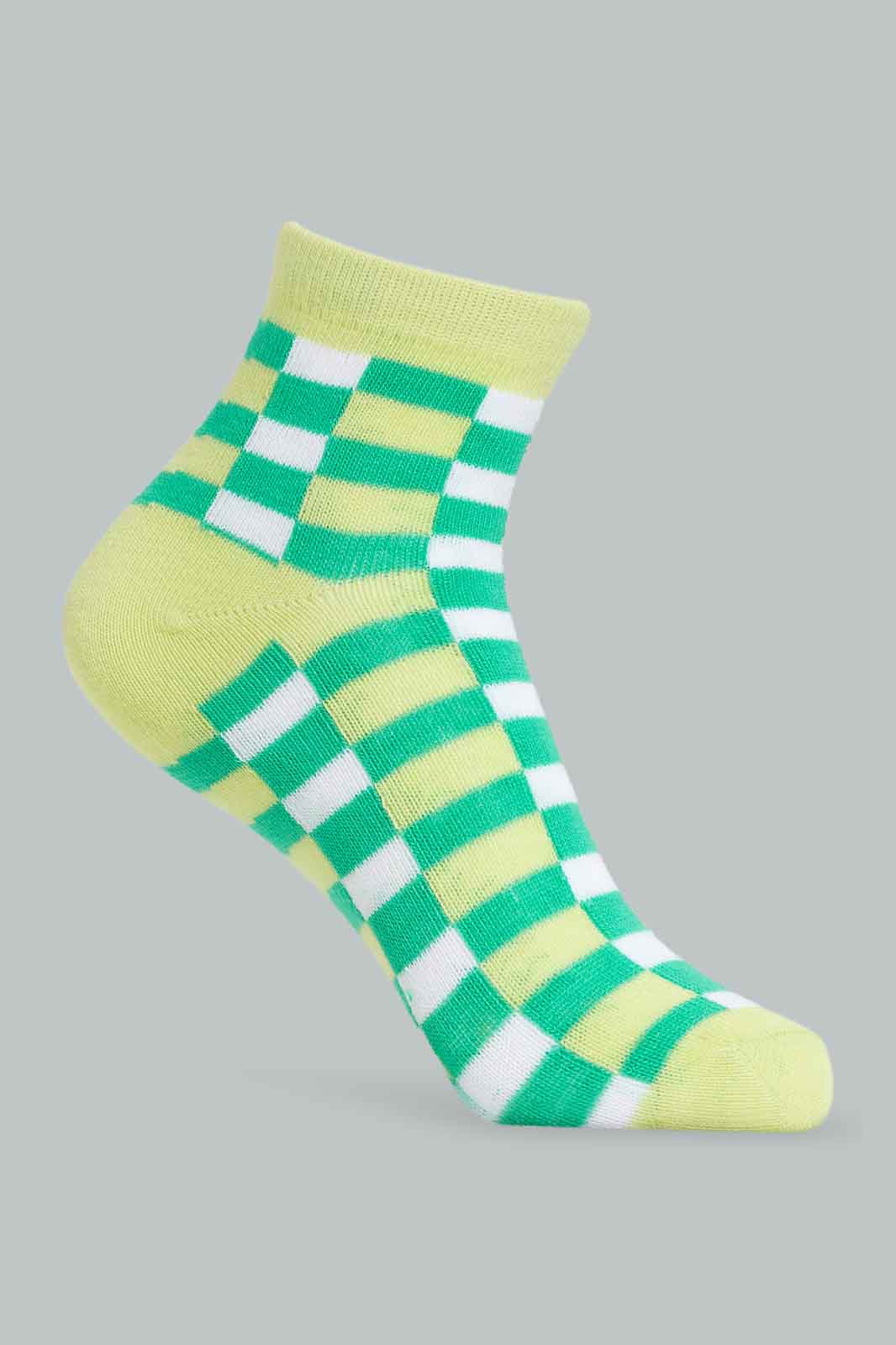 Redtag-Girls-Sage-Pack-Of-3-Ankle-Sock--Check/-Solid/-Stripe-365,-Category:Socks,-Colour:Assorted,-Deals:New-In,-Filter:Girls-(2-to-8-Yrs),-GIR-Socks,-New-In-GIR-APL,-Non-Sale,-Section:Girls-(0-to-14Yrs)-Girls-2 to 8 Years