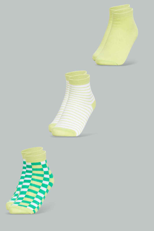 Redtag-Girls-Sage-Pack-Of-3-Ankle-Sock--Check/-Solid/-Stripe-365,-Category:Socks,-Colour:Assorted,-Deals:New-In,-Filter:Girls-(2-to-8-Yrs),-GIR-Socks,-New-In-GIR-APL,-Non-Sale,-Section:Girls-(0-to-14Yrs)-Girls-2 to 8 Years