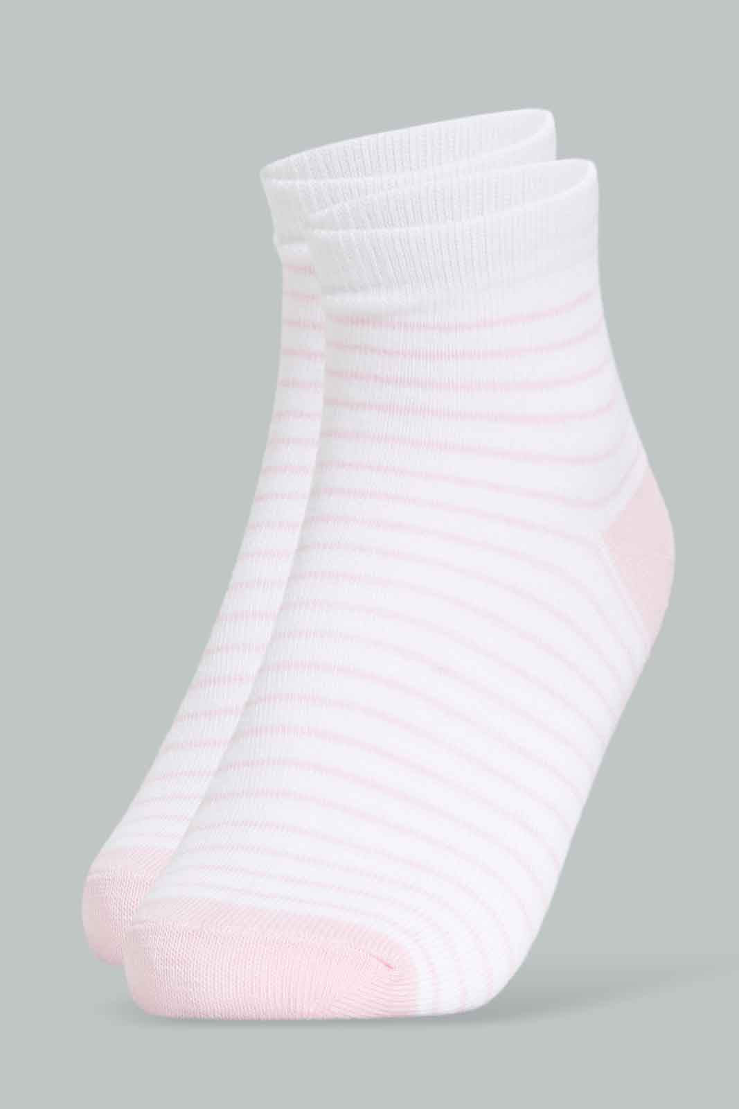 Redtag-Girls-Pack-Of-3-Ankle-Sock--Pink/Solid/-Grey-And-Pink-365,-Category:Socks,-Colour:Apricot,-Deals:New-In,-Filter:Girls-(2-to-8-Yrs),-GIR-Socks,-New-In-GIR-APL,-Non-Sale,-Section:Girls-(0-to-14Yrs)-Girls-2 to 8 Years