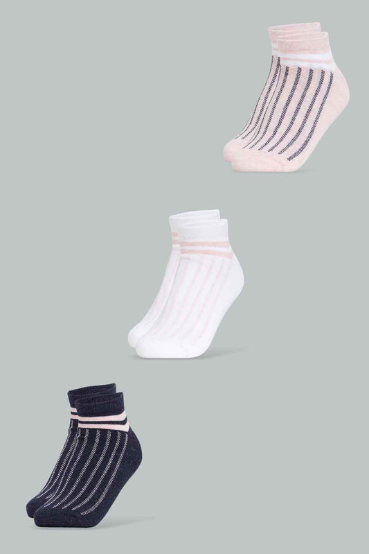 Redtag-Women-Assoted-Multi-Color-3Pk-Ladies-Ankle-Socks-365,-Category:Socks,-Colour:Assorted,-Deals:New-In,-Dept:Ladieswear,-Filter:Women's-Clothing,-New-In-Women-APL,-Non-Sale,-Section:Women,-Women-Socks--