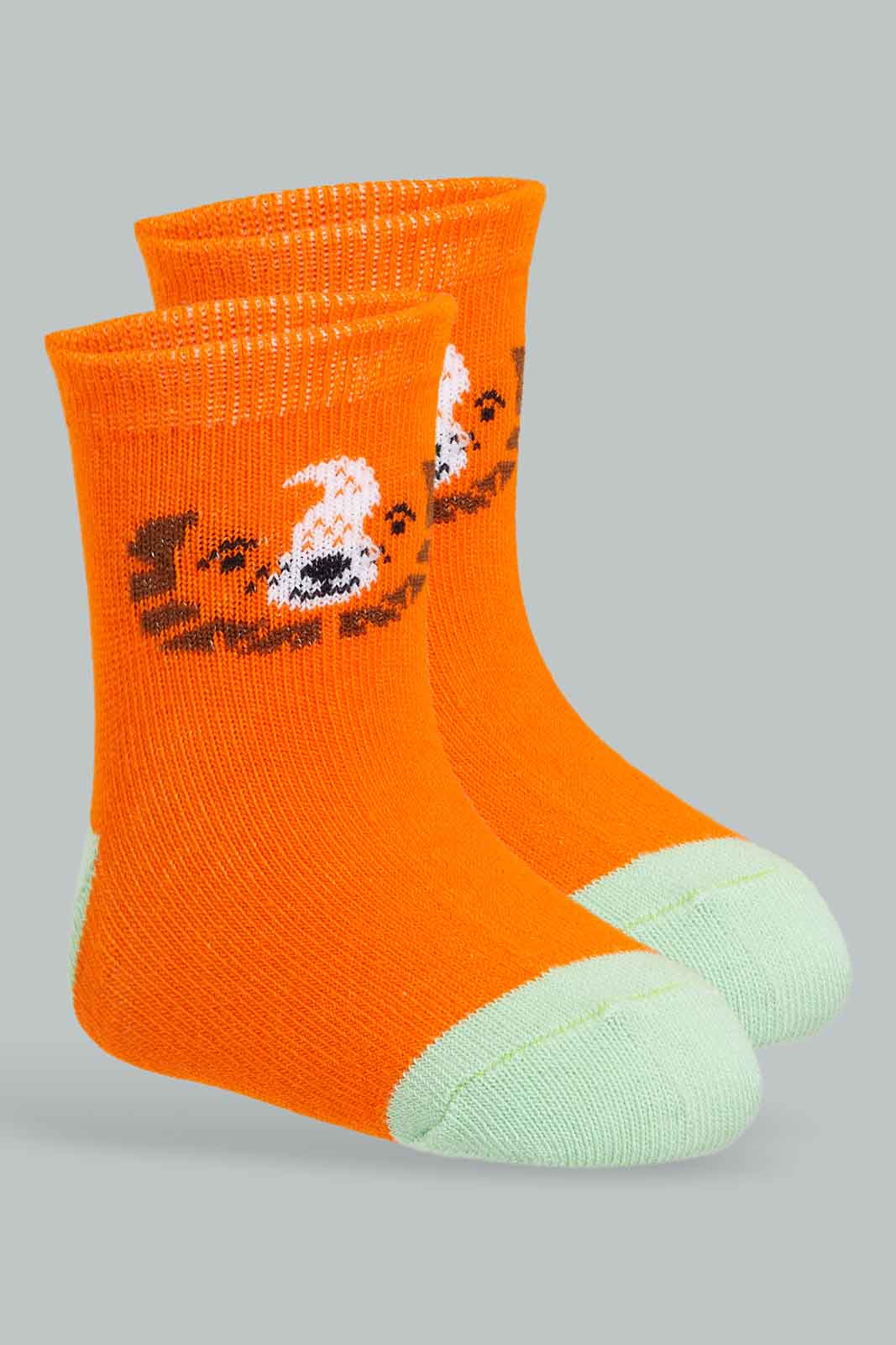 Redtag-Boys-Pack-Of-3-Assorted---Orange/Brown/White-365,-Category:Socks,-Colour:Coral,-Deals:New-In,-Filter:Infant-Boys-(3-to-24-Mths),-INB-Socks,-New-In-INB-APL,-Non-Sale,-Section:Boys-(0-to-14Yrs)-Infant-Boys-3 to 24 Months