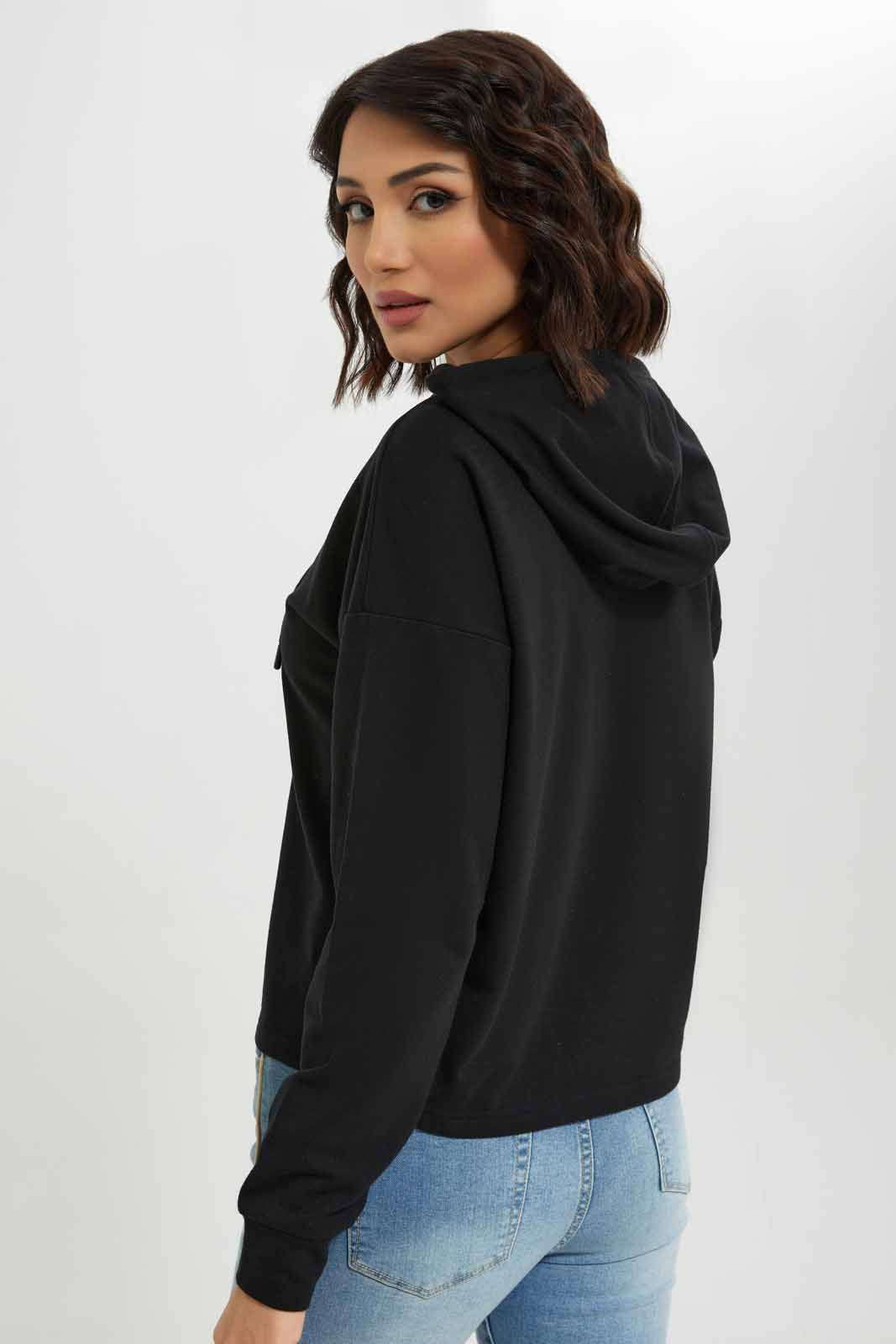 Redtag-Women-Black-Hoodie-Long-Sleeve-Sweatshirt-Category:Sweatshirts,-Colour:Black,-Deals:New-In,-Dept:Ladieswear,-Filter:Women's-Clothing,-New-In-Women-APL,-Non-Sale,-S23A,-Section:Women,-Women-Sweatshirts-Women's-