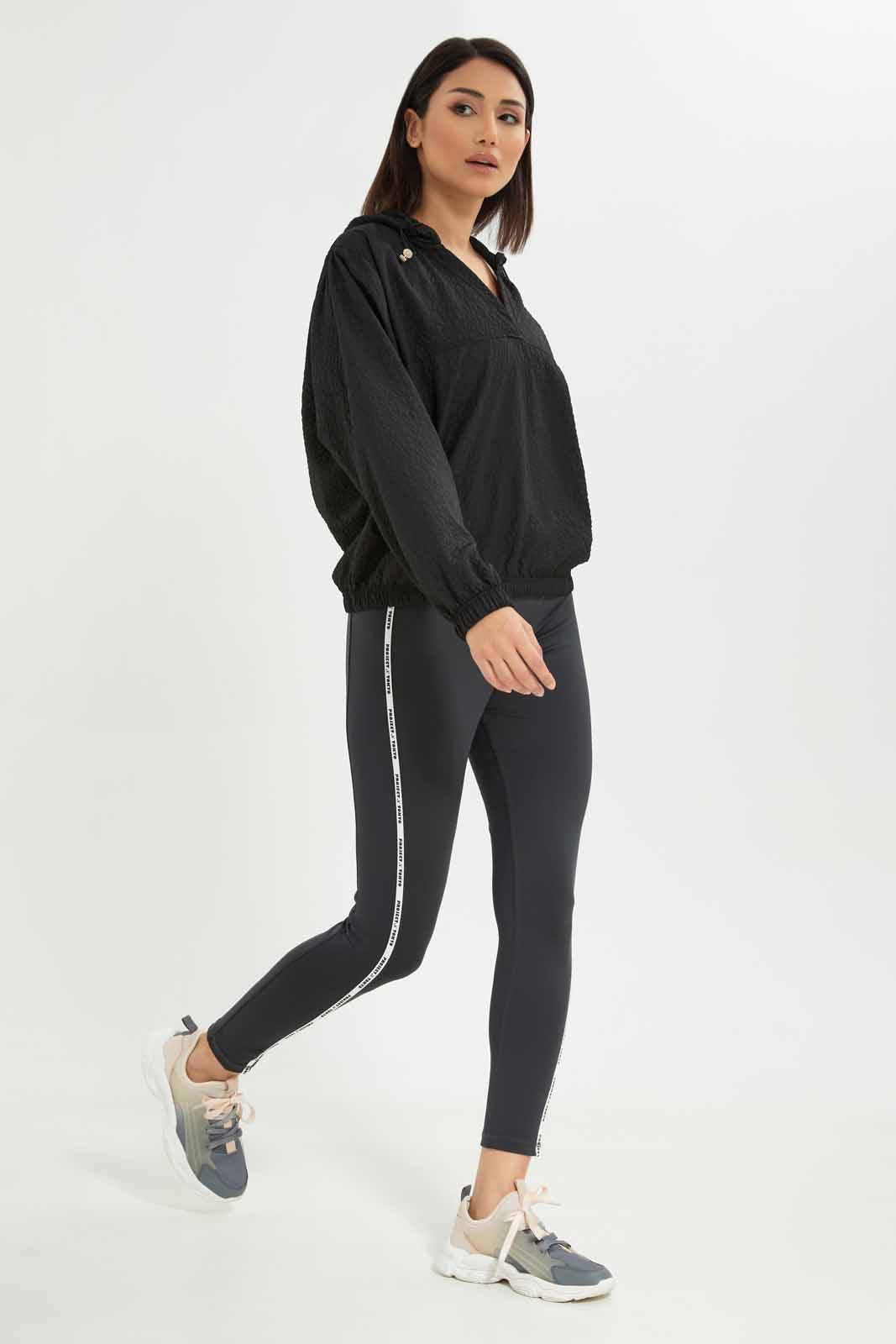 Redtag-Women-Black-Zipthrough-Hoodie-Textured-Sweatshirt-Category:Sweatshirts,-Colour:Black,-Deals:New-In,-Dept:Ladieswear,-Filter:Women's-Clothing,-New-In-Women-APL,-Non-Sale,-S23A,-Section:Women,-Women-Sweatshirts-Women's-