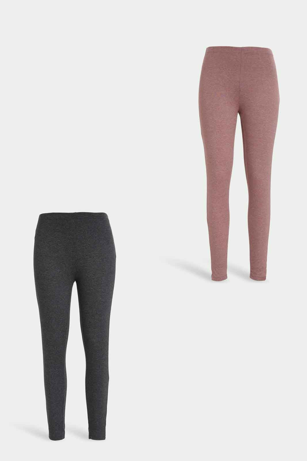 Redtag-Women-Ladies-2-Pack-Legging-Category:Leggings,-Colour:Assorted,-Deals:New-In,-Dept:Ladieswear,-Filter:Women's-Clothing,-New-In-Women-APL,-Non-Sale,-S23A,-Section:Women,-Women-Leggings-Women's-