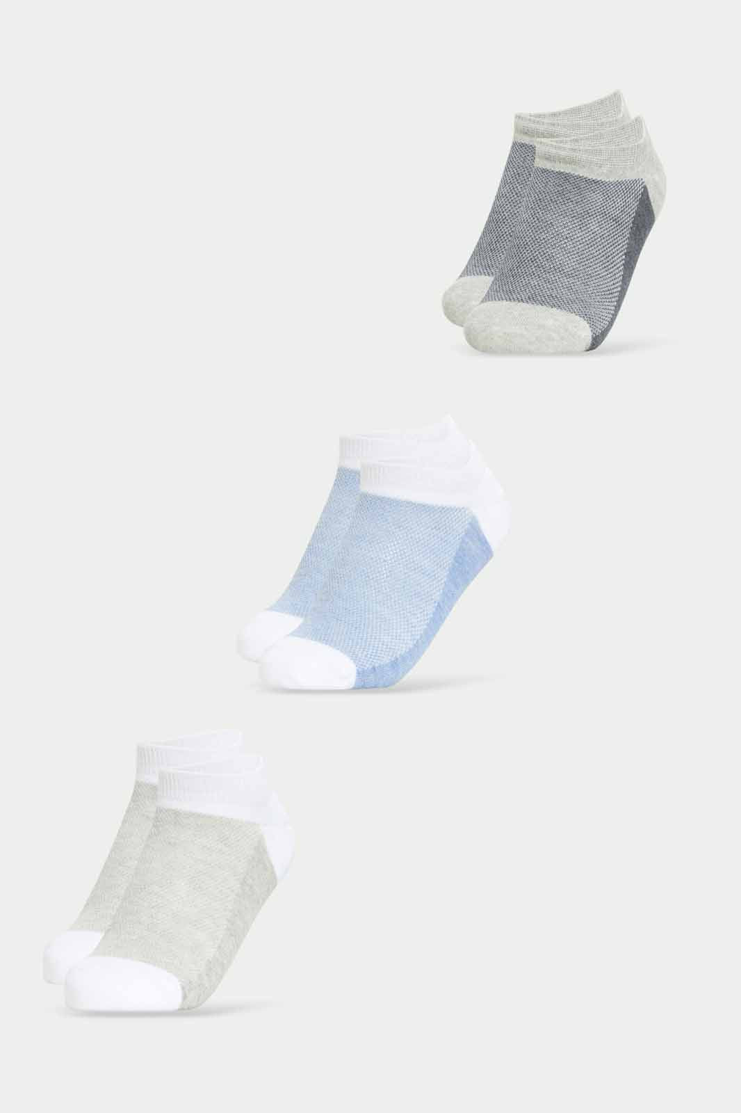 Redtag-Men-White/Grey/White-Invisible-Socks-365,-Category:Socks,-Colour:Assorted,-Deals:New-In,-Dept:Menswear,-Filter:Men's-Clothing,-Men-Socks,-New-In-Men-APL,-Non-Sale,-Section:Men-Men's-
