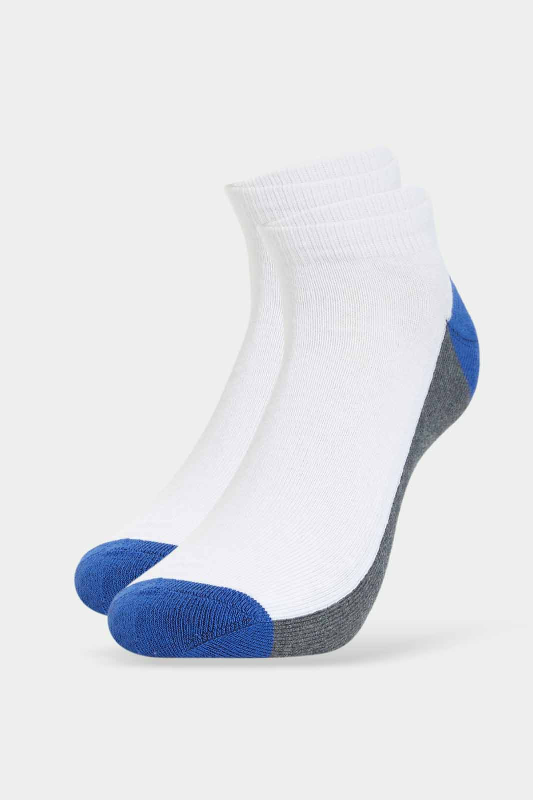 Redtag-Men-White/Grey/Black-1/2-Terry-Ankle-Socks-365,-Category:Socks,-Colour:Assorted,-Deals:New-In,-Dept:Menswear,-Filter:Men's-Clothing,-Men-Socks,-New-In-Men-APL,-Non-Sale,-Section:Men-Men's-