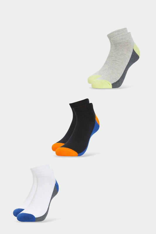 Redtag-Men-White/Grey/Black-1/2-Terry-Ankle-Socks-365,-Category:Socks,-Colour:Assorted,-Deals:New-In,-Dept:Menswear,-Filter:Men's-Clothing,-Men-Socks,-New-In-Men-APL,-Non-Sale,-Section:Men-Men's-