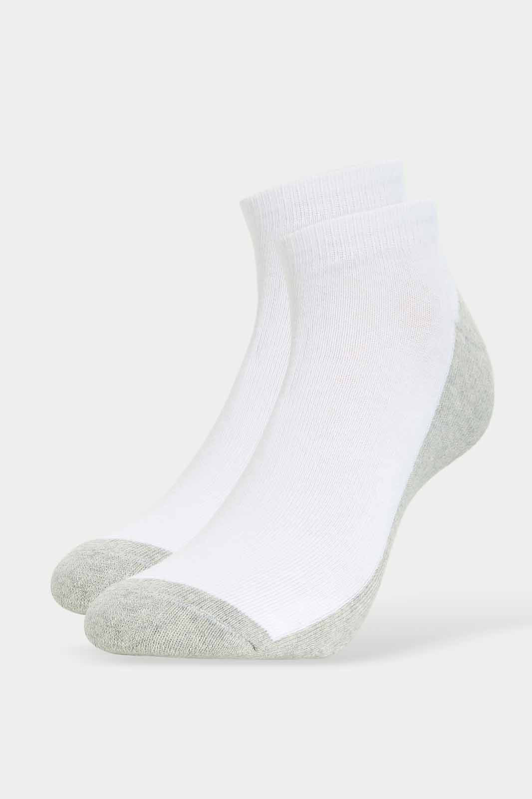 Redtag-Men-White/Grey/Black-1/2-Terry-Ankle-Socks-365,-Category:Socks,-Colour:Assorted,-Deals:New-In,-Dept:Menswear,-Filter:Men's-Clothing,-Men-Socks,-New-In-Men-APL,-Non-Sale,-Section:Men-Men's-