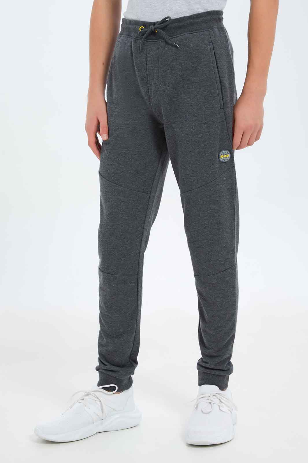 Redtag-Boys-Charcoal-Biker-Knee-Active-Pants-BSR-Joggers,-Category:Joggers,-Colour:Charcoal,-Deals:New-In,-Dept:Boys,-Filter:Senior-Boys-(8-to-14-Yrs),-New-In-BSR-APL,-Non-Sale,-S23B,-Section:Boys-(0-to-14Yrs)-Senior-Boys-9 to 14 Years