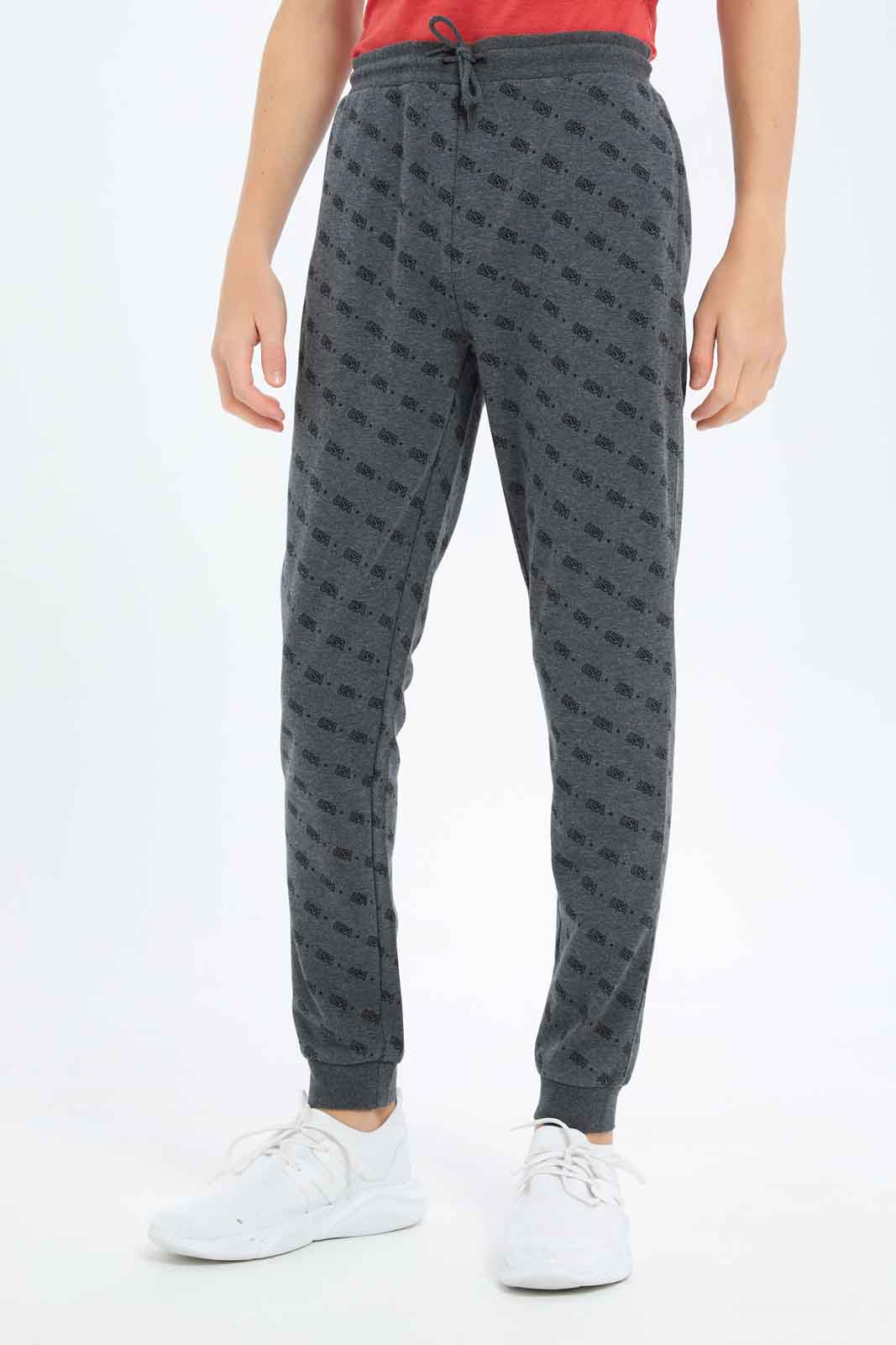 Redtag-Boys-Grey-Aop-Active-Pants-BSR-Joggers,-Category:Joggers,-Colour:Grey,-Deals:New-In,-Dept:Boys,-Filter:Senior-Boys-(8-to-14-Yrs),-New-In-BSR-APL,-Non-Sale,-S23B,-Section:Boys-(0-to-14Yrs)-Senior-Boys-9 to 14 Years