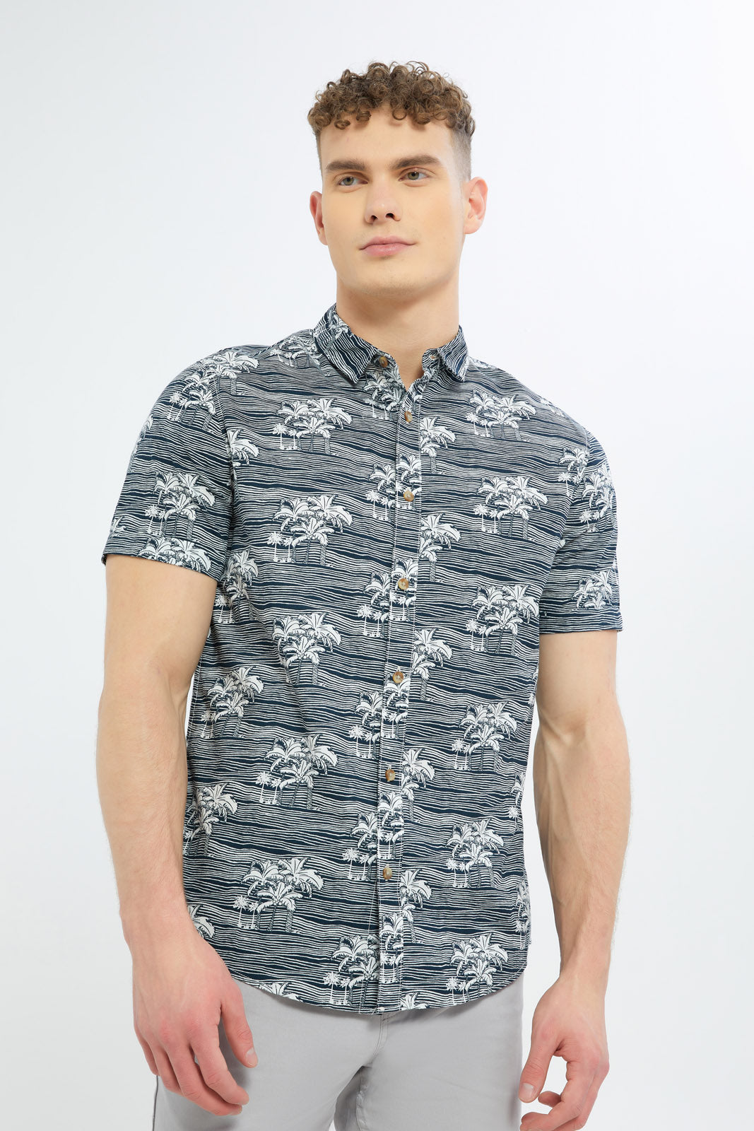 Redtag-Men-Blue-Short-Sleeve-Aop-Shirt-Category:Shirts,-Colour:Blue,-Deals:New-In,-Dept:Menswear,-Filter:Men's-Clothing,-Men-Shirts,-New-In-Men-APL,-Non-Sale,-S23B,-Section:Men-Men's-