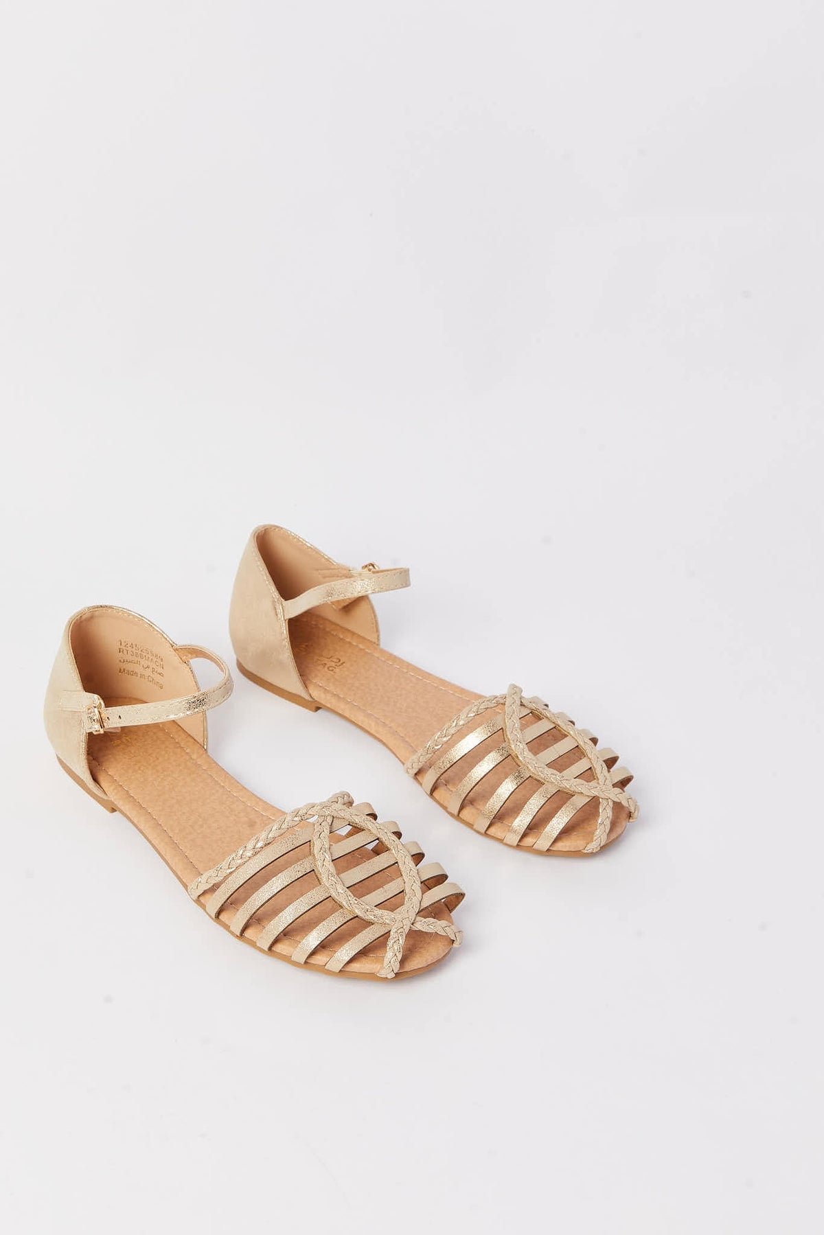 Redtag-Gold-Braided-Fisherman-Sandal-Category:Sandals,-Colour:Gold,-Deals:New-In,-Filter:Girls-Footwear-(5-to-14-Yrs),-GSR-Sandals,-N/A,-New-In-GSR-FOO,-Non-Sale,-S23A,-Section:Girls-(0-to-14Yrs)-Senior-Girls-5 to 14 Years