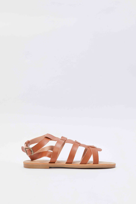 Redtag-Brown-Multi-Strap-Sandal-Category:Sandals,-Colour:Brown,-Deals:New-In,-Filter:Girls-Footwear-(5-to-14-Yrs),-GSR-Sandals,-N/A,-New-In-GSR-FOO,-Non-Sale,-S23A,-Section:Girls-(0-to-14Yrs)-Senior-Girls-5 to 14 Years