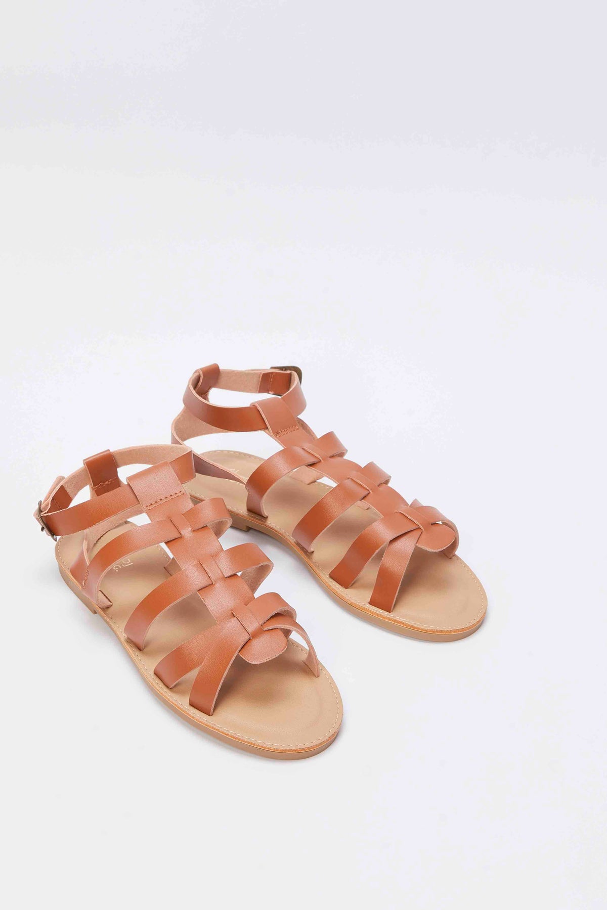 Redtag-Brown-Multi-Strap-Sandal-Category:Sandals,-Colour:Brown,-Deals:New-In,-Filter:Girls-Footwear-(5-to-14-Yrs),-GSR-Sandals,-N/A,-New-In-GSR-FOO,-Non-Sale,-S23A,-Section:Girls-(0-to-14Yrs)-Senior-Girls-5 to 14 Years