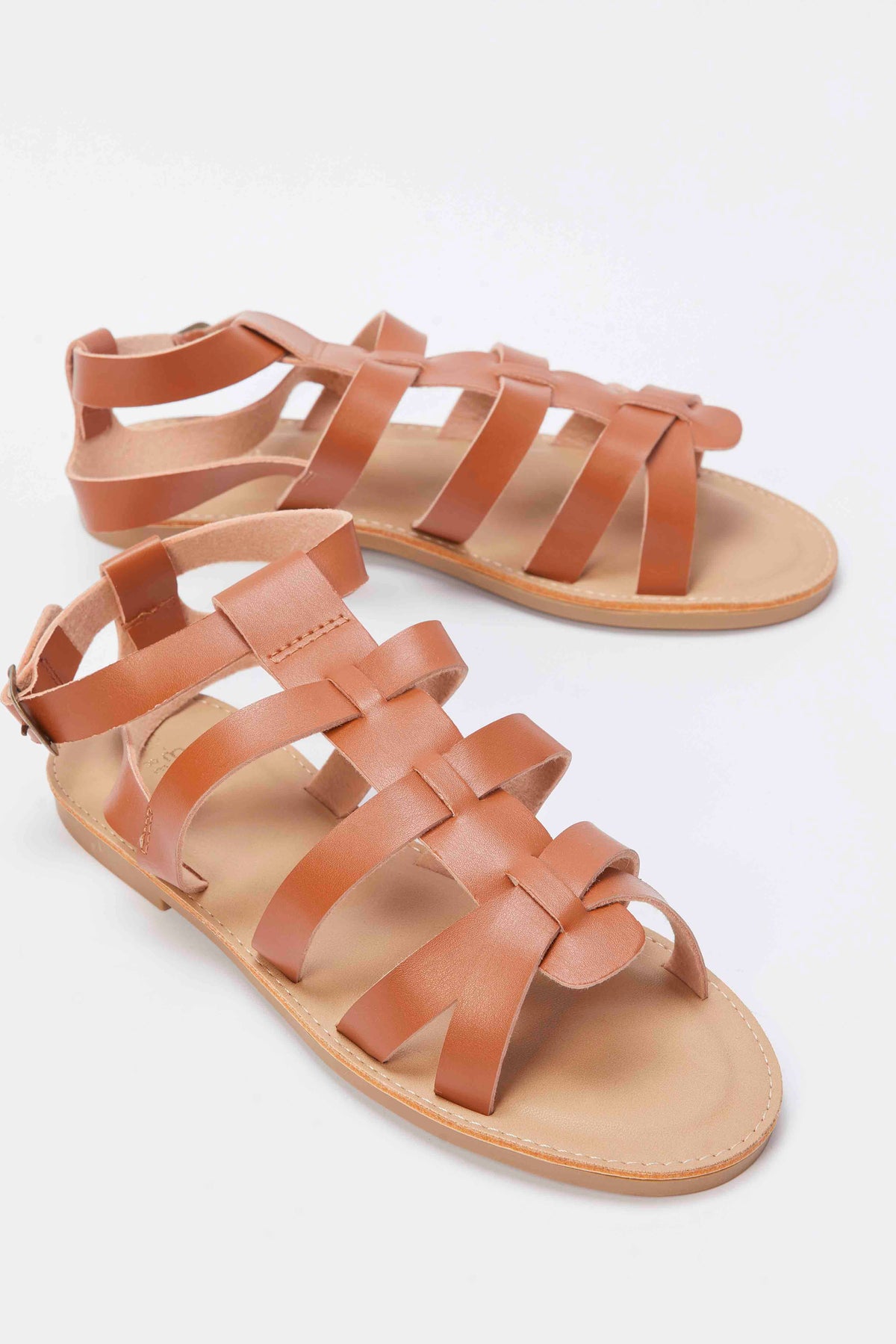 Redtag-Brown-Multi-Strap-Sandal-Category:Sandals,-Colour:Brown,-Deals:New-In,-Filter:Girls-Footwear-(5-to-14-Yrs),-GSR-Sandals,-N/A,-New-In-GSR-FOO,-Non-Sale,-S23A,-Section:Girls-(0-to-14Yrs)-Senior-Girls-5 to 14 Years