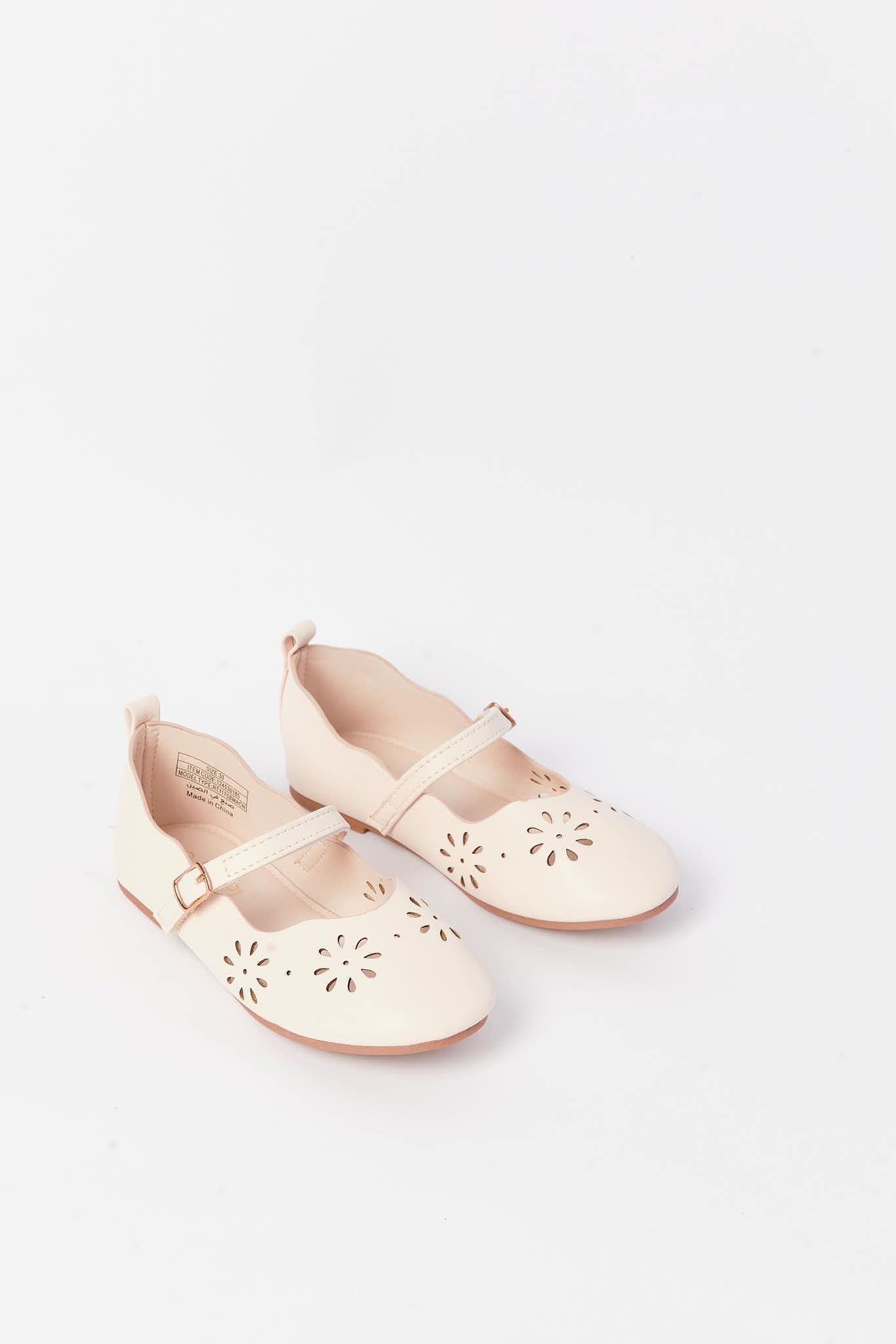 Redtag-White-Laser-Cut-Ballerina-(-Repeat-)-Category:Shoes,-Colour:White,-Deals:New-In,-Filter:Girls-Footwear-(3-to-5-Yrs),-GIR-Shoes,-N/A,-New-In-GIR-FOO,-Non-Sale,-S23A,-Section:Girls-(0-to-14Yrs)-Girls-3 to 5 Years