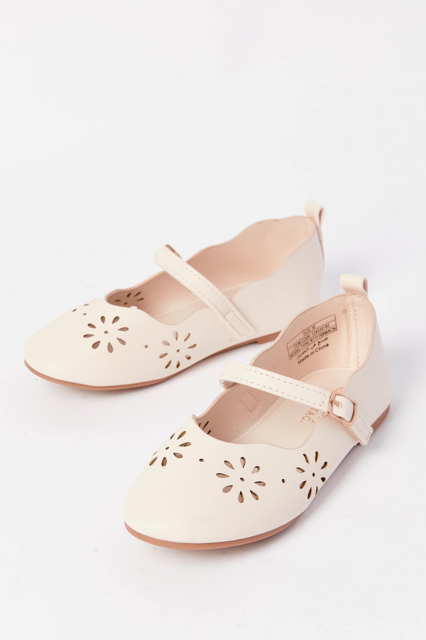 Redtag-White-Laser-Cut-Ballerina-(-Repeat-)-Category:Shoes,-Colour:White,-Deals:New-In,-Filter:Girls-Footwear-(3-to-5-Yrs),-GIR-Shoes,-N/A,-New-In-GIR-FOO,-Non-Sale,-S23A,-Section:Girls-(0-to-14Yrs)-Girls-3 to 5 Years