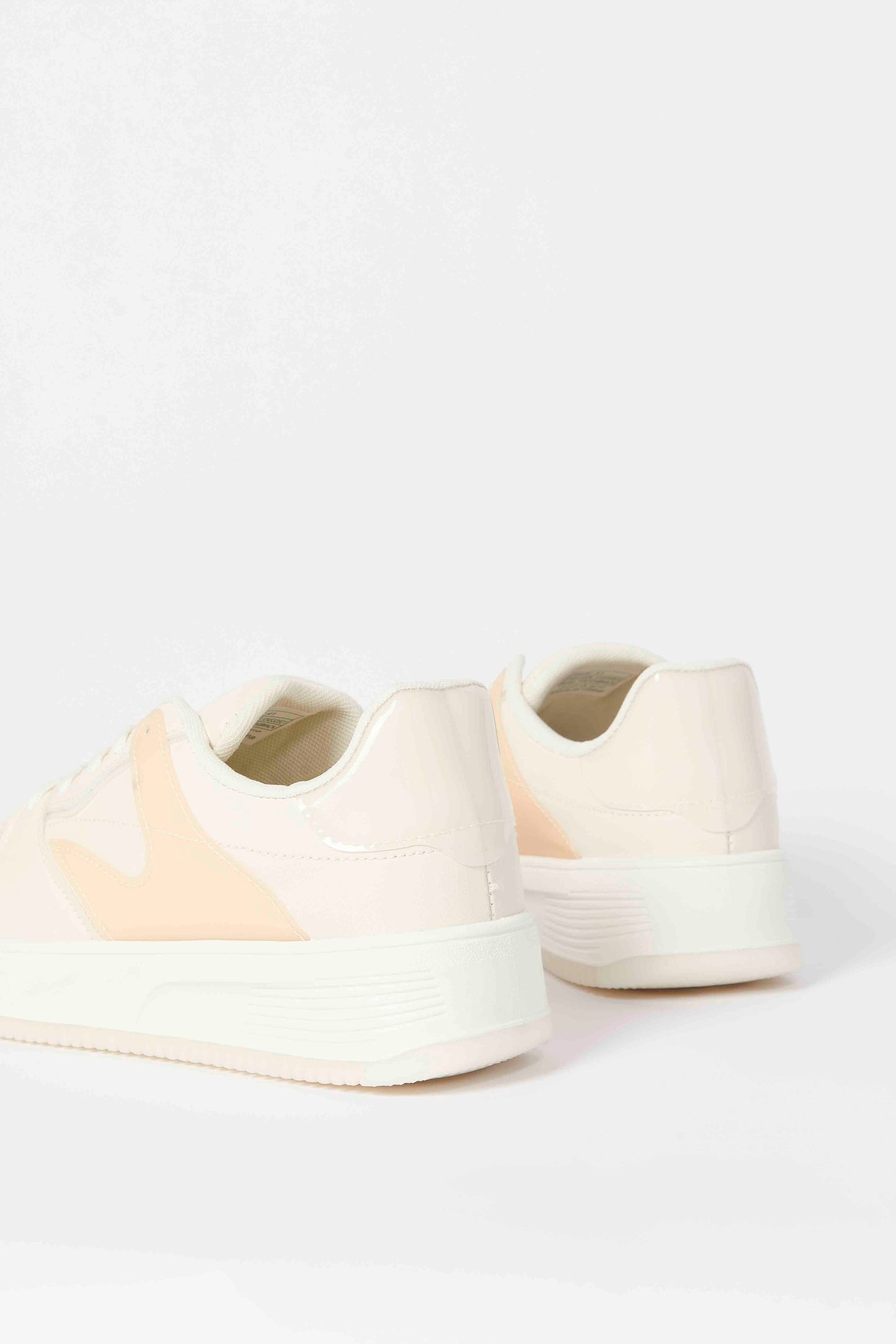 Redtag-Beige-Sneaker-With-Pink-Vinyl-Overlay-Sneaker-Category:Trainers,-Colour:Beige,-Deals:New-In,-Filter:Women's-Footwear,-N/A,-New-In-Women-FOO,-Non-Sale,-S23A,-Section:Women,-Women-Trainers-Women's-