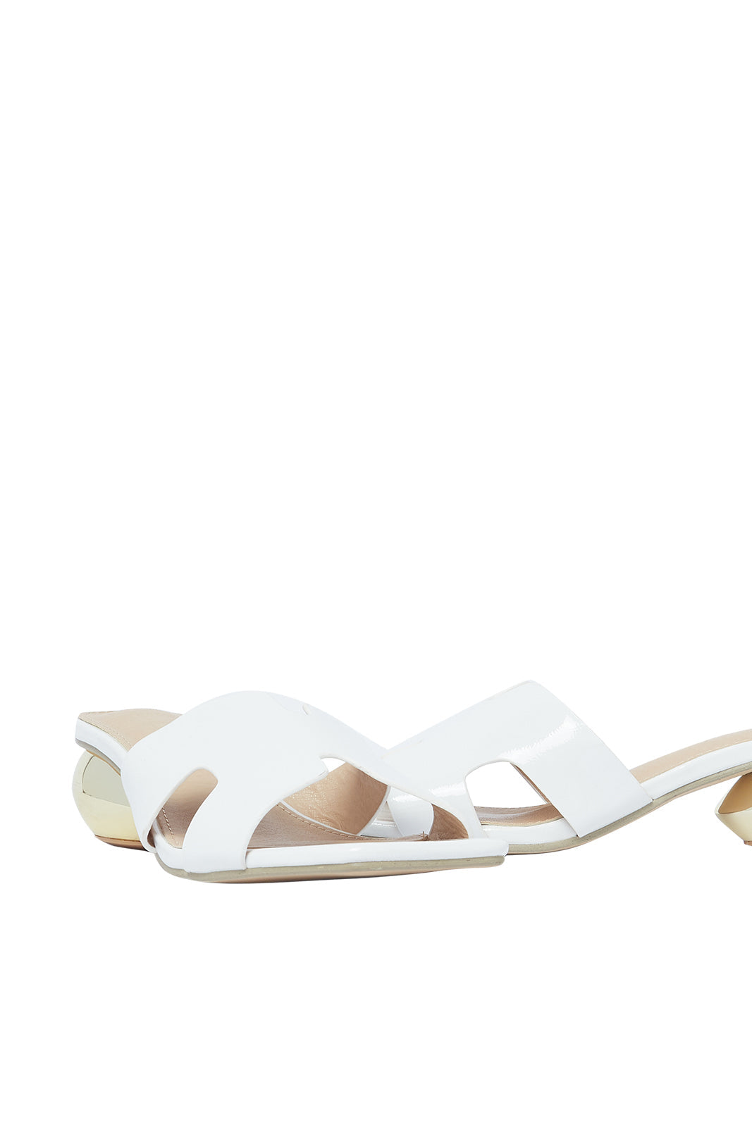 Redtag-White-Patent-H-Upper-Mule-Category:Sandals,-Colour:White,-Deals:New-In,-Filter:Women's-Footwear,-LEC-Sandals,-N/A,-New-In-Women-FOO,-Non-Sale,-S23A,-Section:Women-Women's-