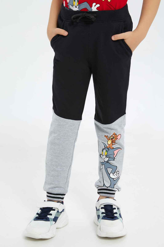 Redtag-Boys-Black-Tom-&-Jerry-Jog-Pant-BOY-Joggers,-Category:Joggers,-CHA,-Colour:Black,-Deals:New-In,-Dept:Boys,-Filter:Boys-(2-to-8-Yrs),-New-In-BOY-APL,-Non-Sale,-S23B,-Section:Boys-(0-to-14Yrs),-TBL-Boys-2 to 8 Years