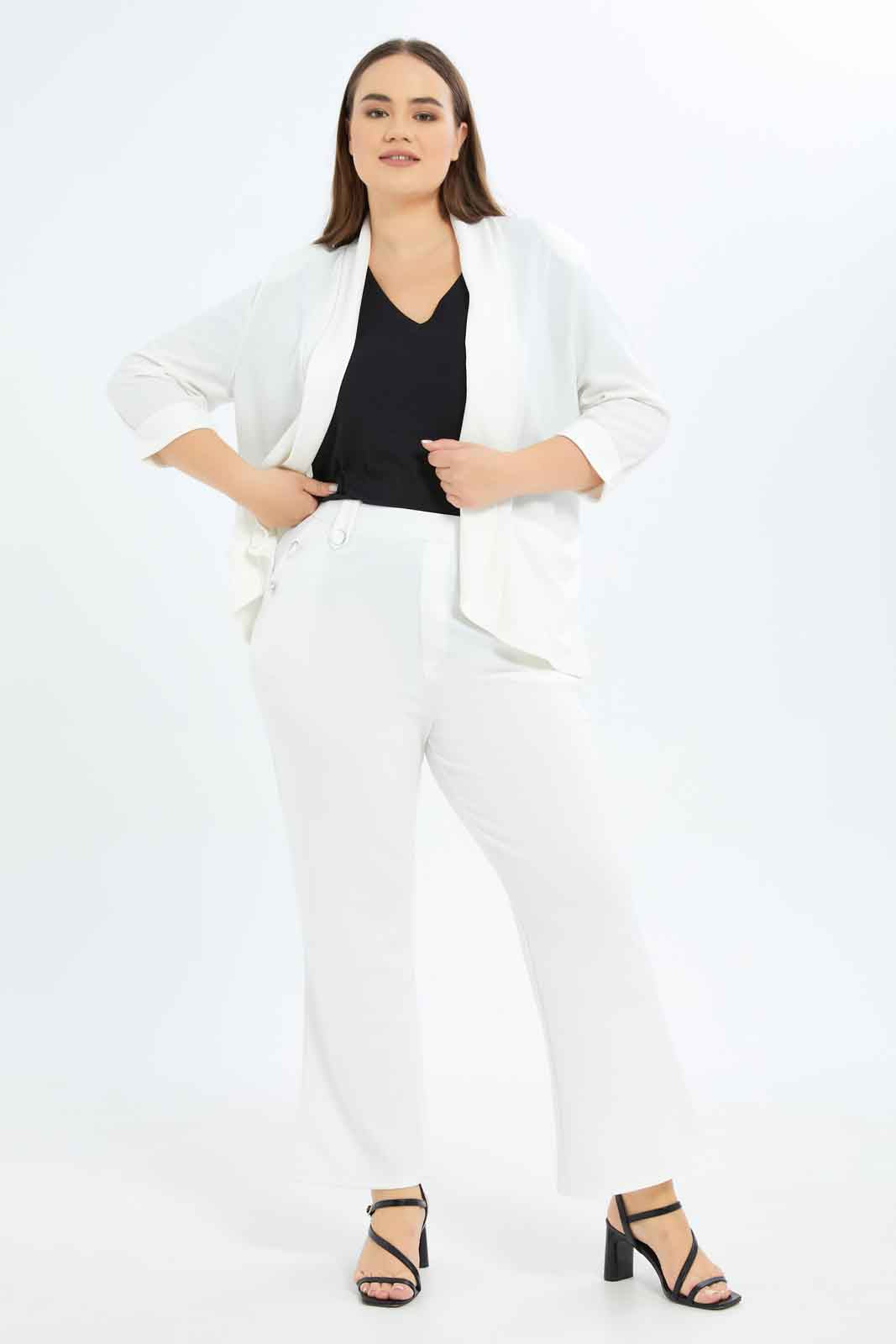 Redtag-Women-White-Straight-Leg-Button-Detail-Trouser-Category:Trousers,-Colour:White,-Deals:New-In,-Dept:Ladieswear,-Filter:Plus-Size,-LDP-Trousers,-New-In-LDP-APL,-Non-Sale,-S23B,-Section:Women-Women's-