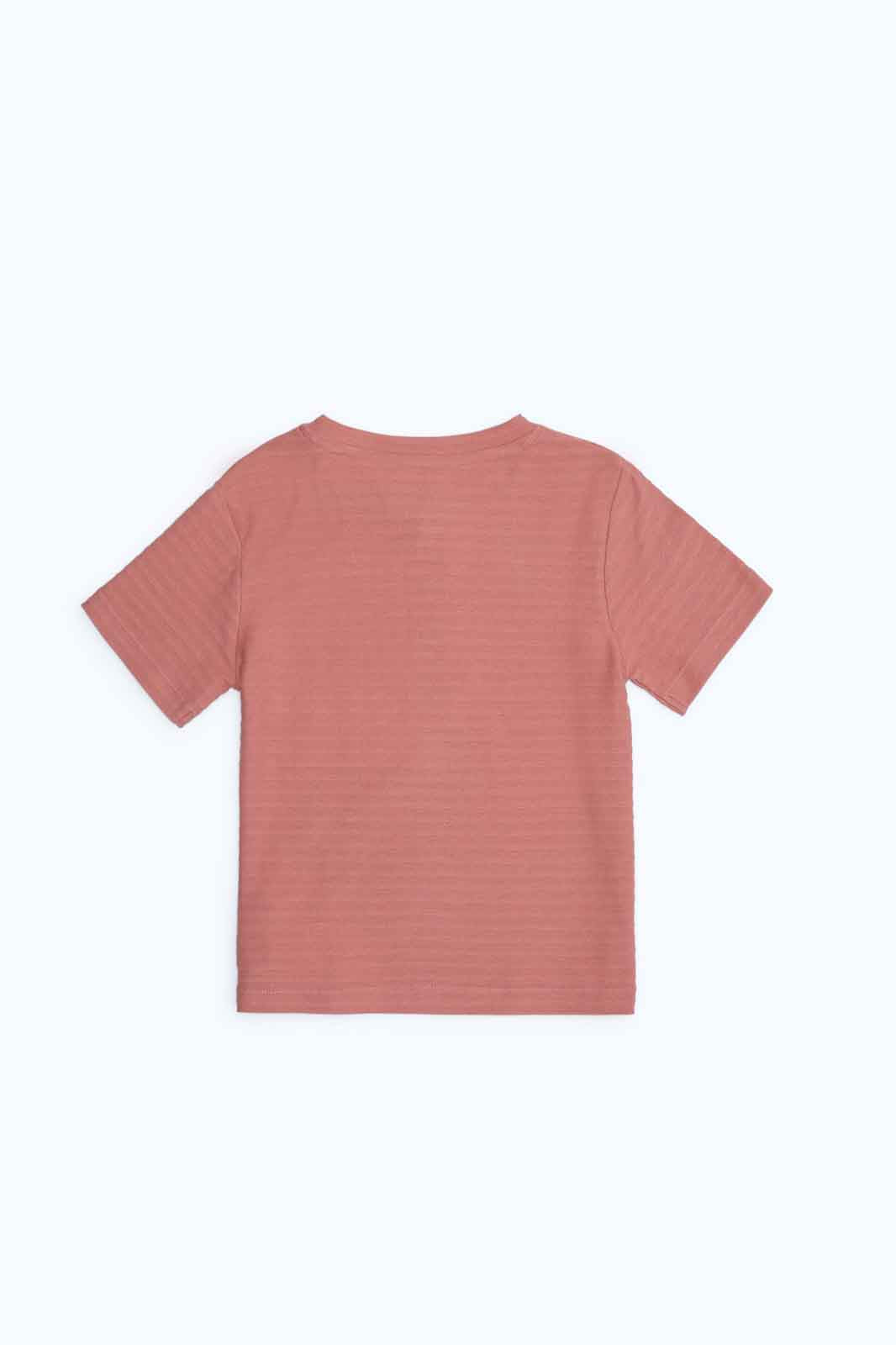Redtag-Boys-Coral-Jacqaurd-Henley-Ss-Tee-Category:T-Shirts,-Colour:Red,-Deals:New-In,-Dept:Boys,-Filter:Infant-Boys-(3-to-24-Mths),-INB-T-Shirts,-New-In-INB-APL,-Non-Sale,-S23B,-Section:Boys-(0-to-14Yrs),-TBL-Infant-Boys-3 to 24 Months