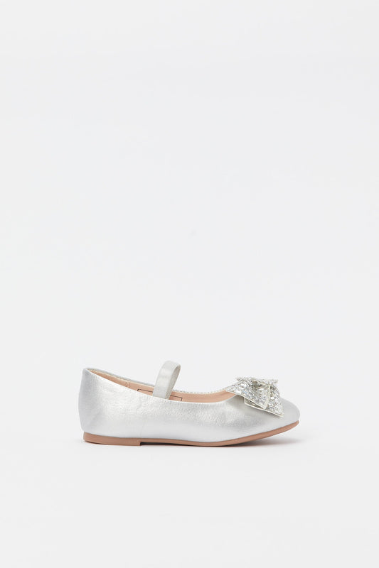 Redtag-Silver-Diamante-Bow-Ballerina-Category:Shoes,-Colour:Silver,-Deals:New-In,-Filter:Girls-Footwear-(3-to-5-Yrs),-GIR-Shoes,-H1:FOO,-H2:GIR,-H3:SHO,-H4:CAH,-New-In-GIR-FOO,-Non-Sale,-Promo:RMD,-RMD,-S23B,-Season:S23B,-Section:Girls-(0-to-14Yrs)-Girls-3 to 5 Years