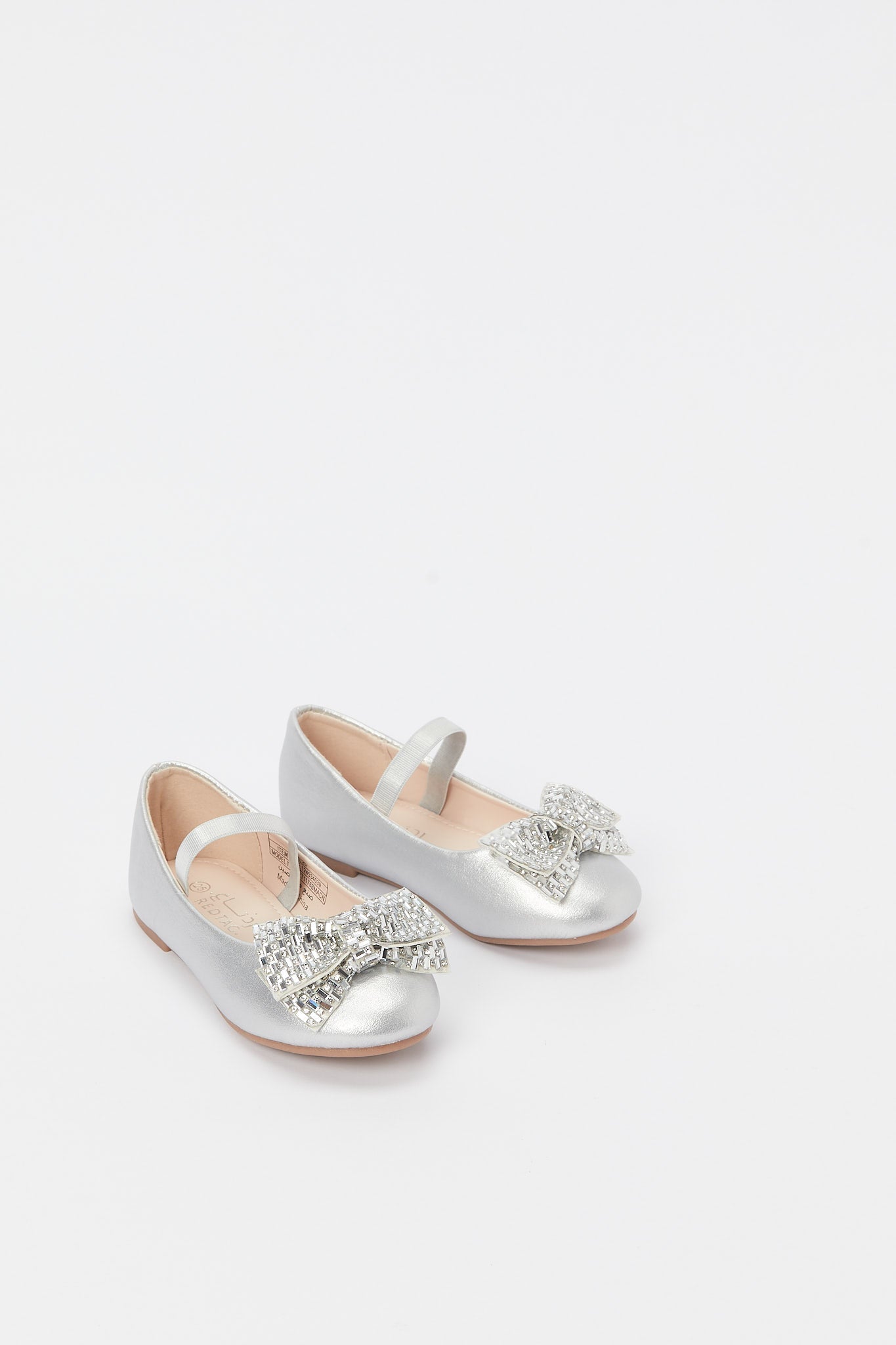 Redtag-Silver-Diamante-Bow-Ballerina-Category:Shoes,-Colour:Silver,-Deals:New-In,-Filter:Girls-Footwear-(3-to-5-Yrs),-GIR-Shoes,-H1:FOO,-H2:GIR,-H3:SHO,-H4:CAH,-New-In-GIR-FOO,-Non-Sale,-Promo:RMD,-RMD,-S23B,-Season:S23B,-Section:Girls-(0-to-14Yrs)-Girls-3 to 5 Years
