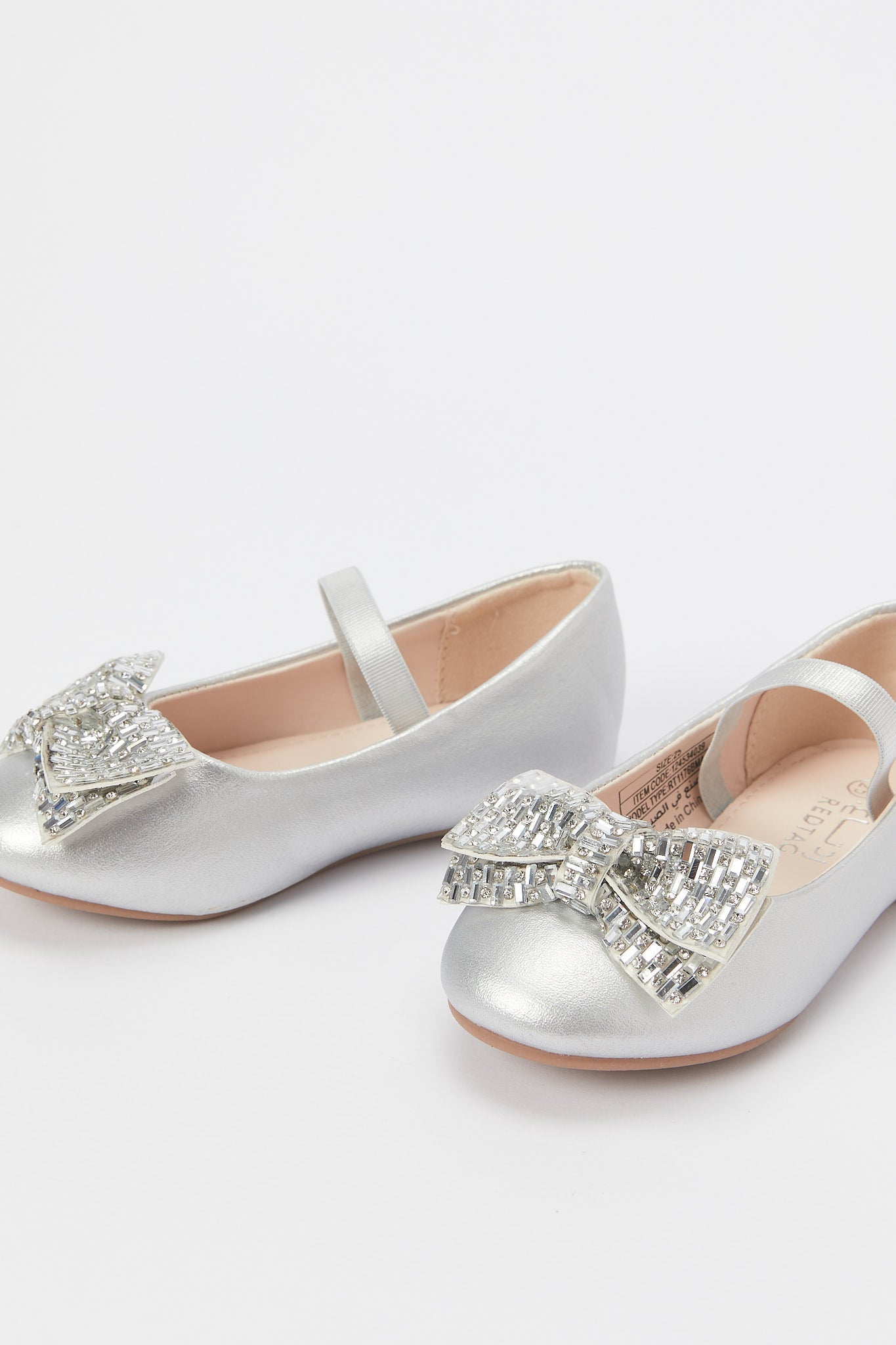 Redtag-Silver-Diamante-Bow-Ballerina-Category:Shoes,-Colour:Silver,-Deals:New-In,-Filter:Girls-Footwear-(3-to-5-Yrs),-GIR-Shoes,-H1:FOO,-H2:GIR,-H3:SHO,-H4:CAH,-New-In-GIR-FOO,-Non-Sale,-Promo:RMD,-RMD,-S23B,-Season:S23B,-Section:Girls-(0-to-14Yrs)-Girls-3 to 5 Years