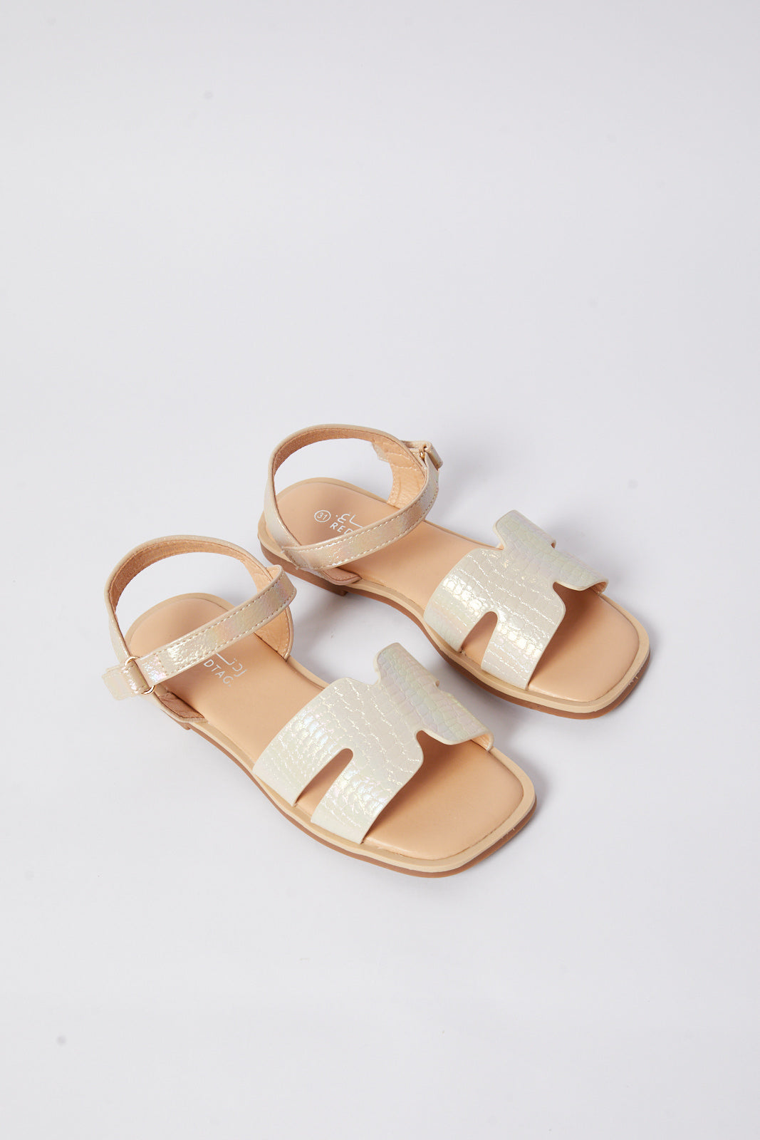 Redtag-Beige-Embosed-Sandal-Category:Sandals,-Colour:Beige,-Deals:New-In,-Filter:Girls-Footwear-(5-to-14-Yrs),-GSR-Sandals,-N/A,-New-In-GSR-FOO,-Non-Sale,-S23B,-Section:Girls-(0-to-14Yrs)-Senior-Girls-5 to 14 Years