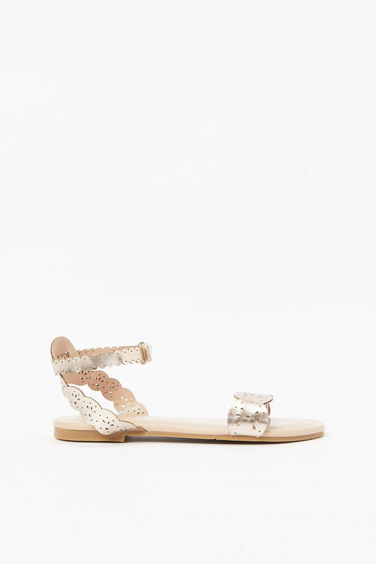 Redtag-Gold-Laser-Cut-Sandal-Category:Sandals,-Colour:Gold,-Deals:New-In,-Filter:Girls-Footwear-(5-to-14-Yrs),-GSR-Sandals,-N/A,-New-In-GSR-FOO,-Non-Sale,-S23B,-Section:Girls-(0-to-14Yrs)-Senior-Girls-5 to 14 Years