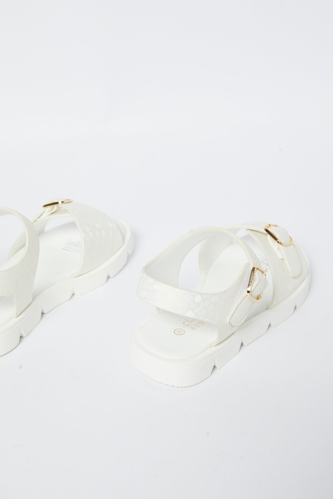 Redtag-White-Embosed-Sandal-Category:Sandals,-Colour:White,-Deals:New-In,-Filter:Girls-Footwear-(5-to-14-Yrs),-GSR-Sandals,-N/A,-New-In-GSR-FOO,-Non-Sale,-S23B,-Section:Girls-(0-to-14Yrs)-Senior-Girls-5 to 14 Years