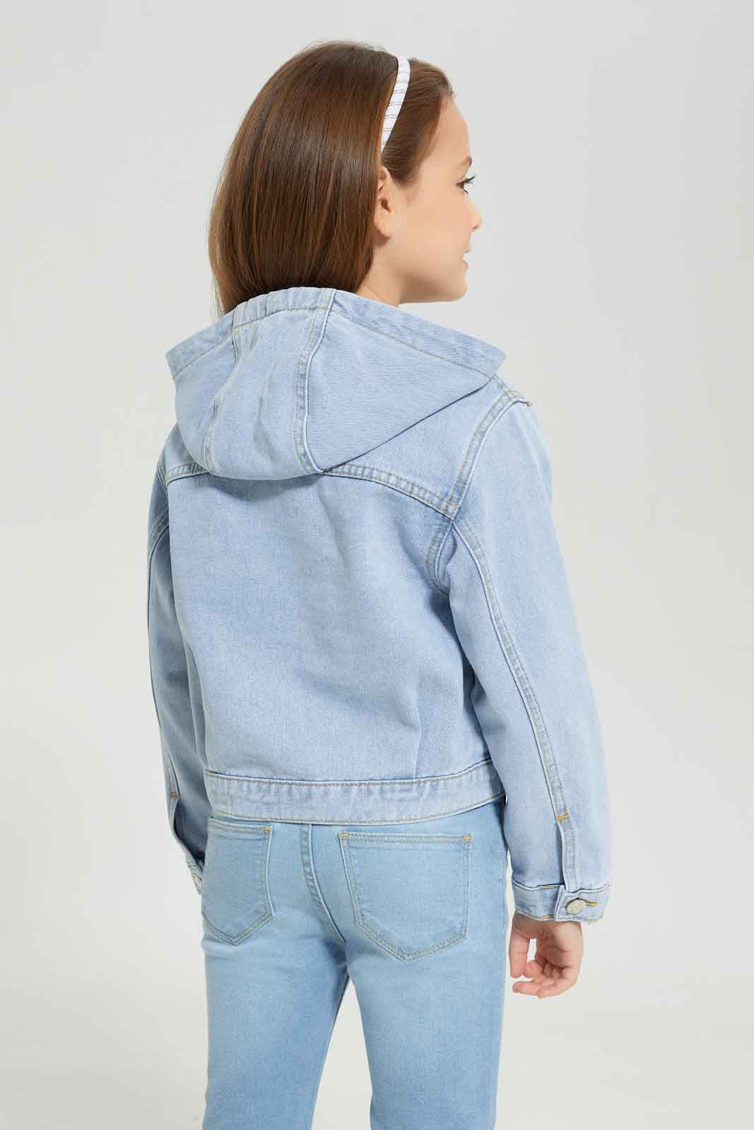 Redtag-Girls-Denim-Hooded-Jacket-Category:Jackets,-Colour:Blue,-Deals:New-In,-Dept:Girls,-Filter:Girls-(2-to-8-Yrs),-GIR-Jackets,-New-In-GIR-APL,-Non-Sale,-S23A,-Section:Girls-(0-to-14Yrs)-Girls-2 to 8 Years