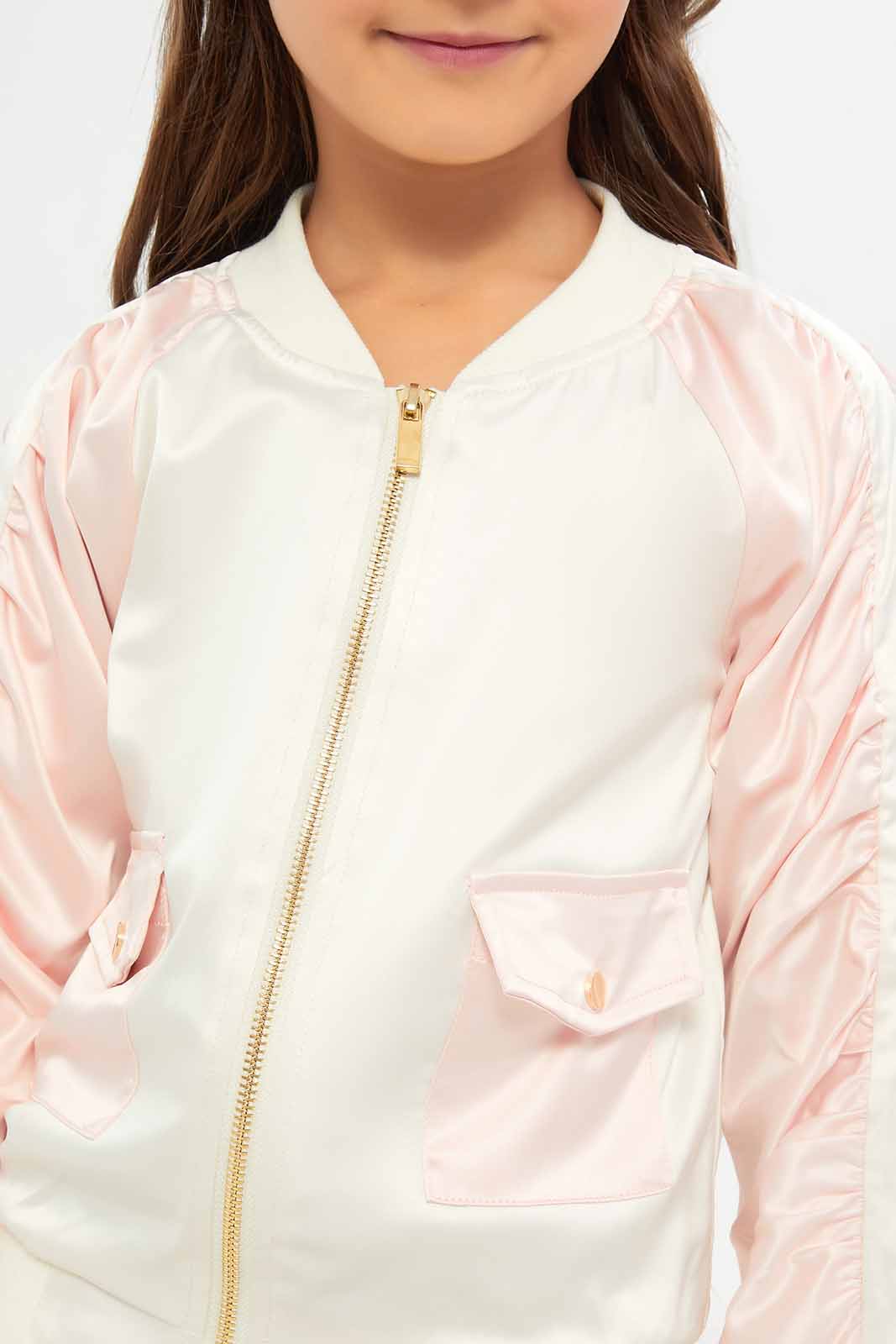 Redtag-Girls-Beige-Bomber-Jacket-Category:Jackets,-Colour:Beige,-Deals:New-In,-Dept:Girls,-Filter:Girls-(2-to-8-Yrs),-GIR-Jackets,-New-In-GIR-APL,-Non-Sale,-S23A,-Section:Girls-(0-to-14Yrs)-Girls-2 to 8 Years