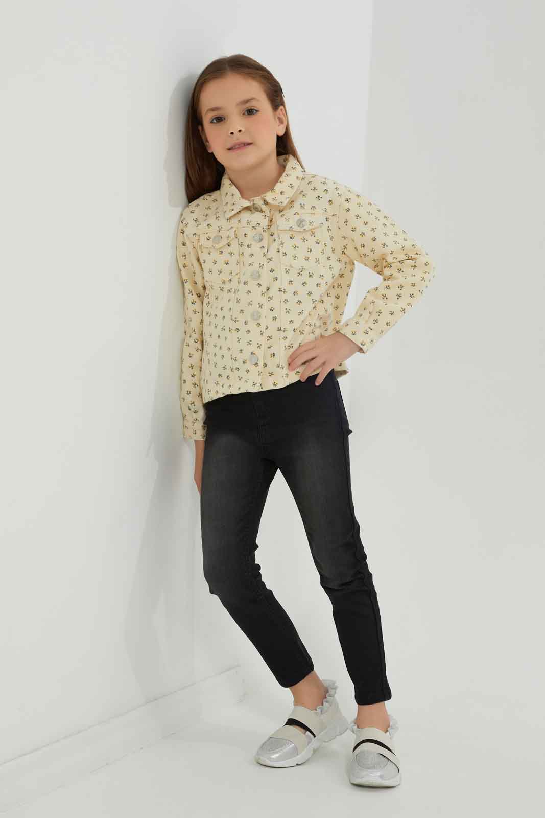 Redtag-Girls-Yellow-Printed-Jacket-Category:Jackets,-Colour:Yellow,-Deals:New-In,-Dept:Girls,-Filter:Girls-(2-to-8-Yrs),-GIR-Jackets,-New-In-GIR-APL,-Non-Sale,-S23A,-Section:Girls-(0-to-14Yrs)-Girls-2 to 8 Years
