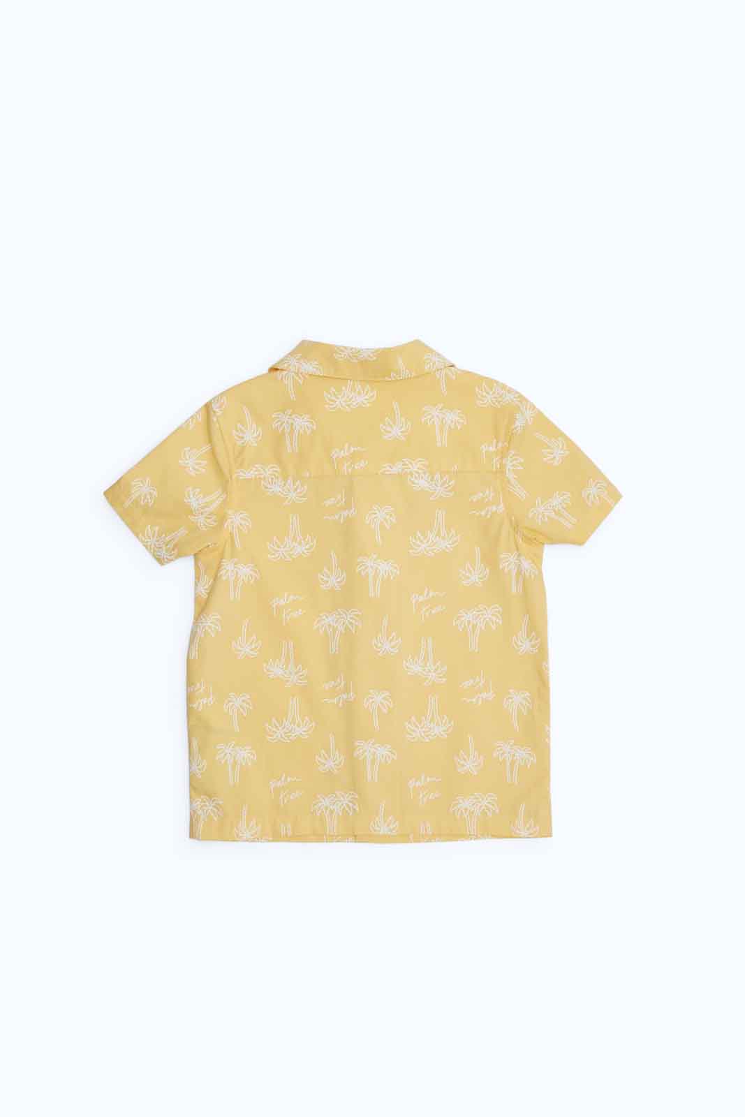 Redtag-Boys-Yellow-Aop-Palm-Tree-Ss-Shirt-Category:Shirts,-Colour:Yellow,-Deals:New-In,-Dept:Boys,-Filter:Infant-Boys-(3-to-24-Mths),-INB-Shirts,-New-In-INB-APL,-Non-Sale,-S23B,-Section:Boys-(0-to-14Yrs)-Infant-Boys-3 to 24 Months