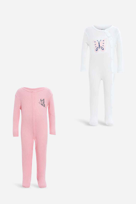Redtag-Butterfly-Applique-2-Pc-Sleepsuit-Girl-Category:Sleepsuits,-Colour:Apricot,-Deals:New-In,-Dept:New-Born,-Filter:Baby-(0-to-12-Mths),-NBF-Sleepsuits,-New-In-NBF-APL,-Non-Sale,-S23A,-Section:Boys-(0-to-14Yrs)-Baby-0 to 12 Months
