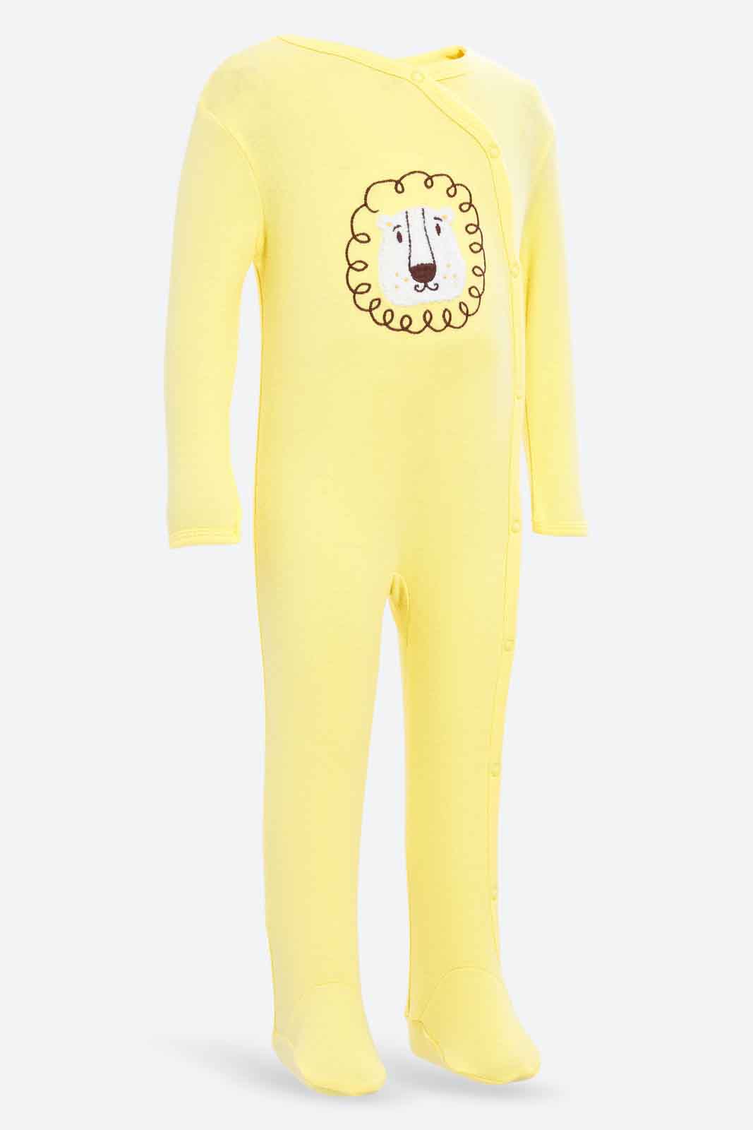 Redtag-Lion-Applique-2Pc-Sleepsuit-Boy-Category:Sleepsuits,-Colour:Orange,-Deals:New-In,-Dept:New-Born,-Filter:Baby-(0-to-12-Mths),-NBF-Sleepsuits,-New-In-NBF-APL,-Non-Sale,-S23A,-Section:Boys-(0-to-14Yrs)-Baby-0 to 12 Months